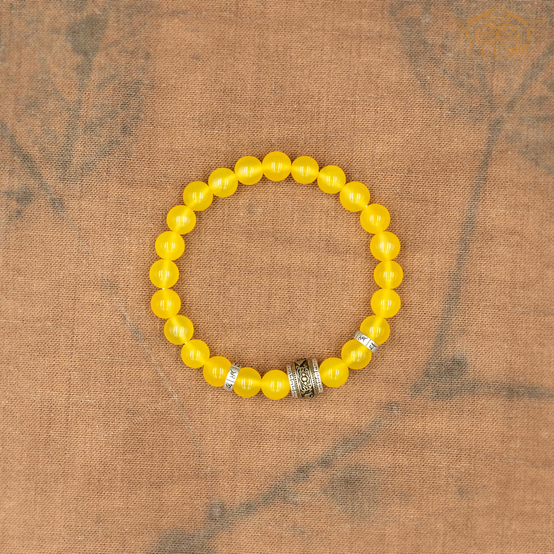 Yellow Agate 8mm Beads Bracelet