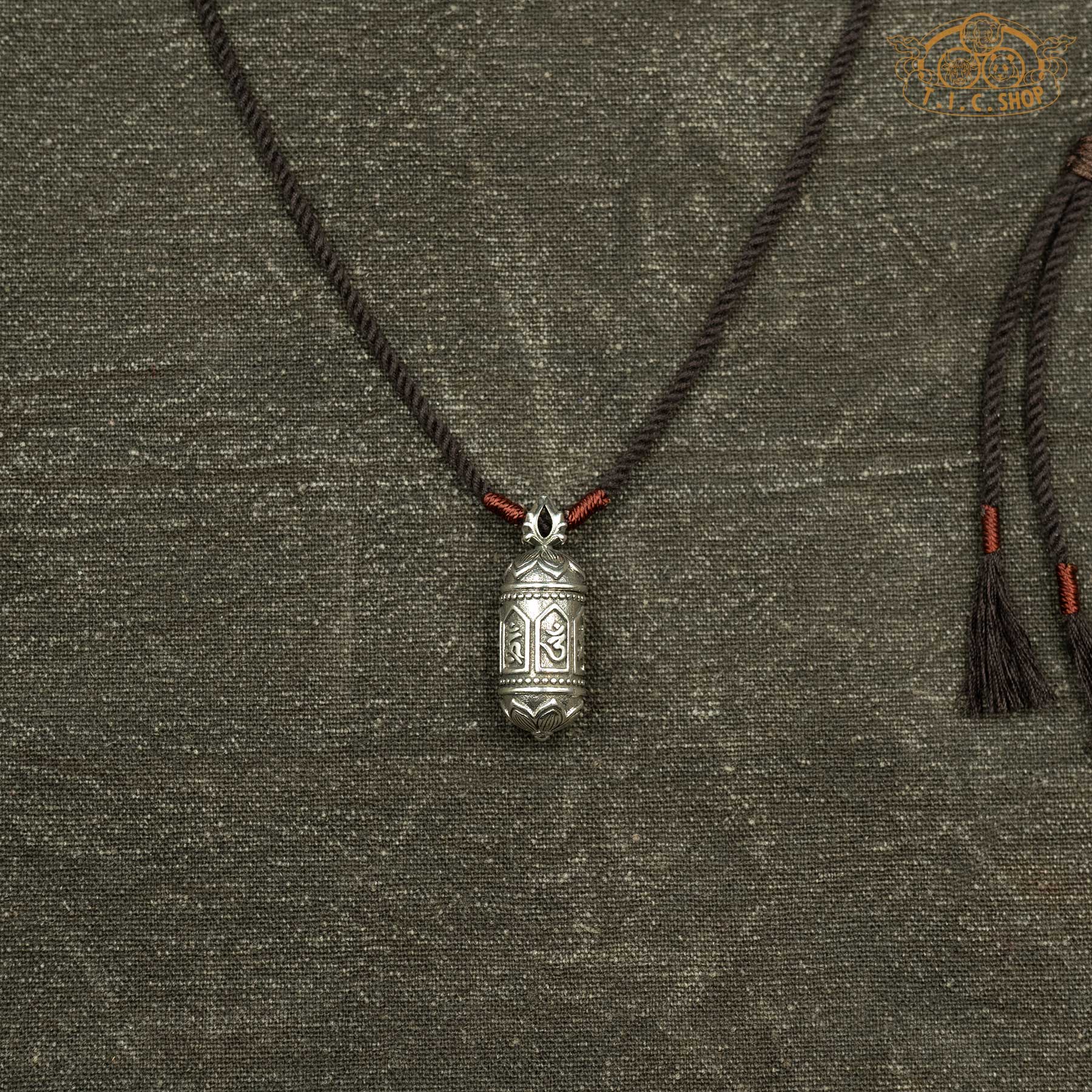 Om Mani Padme Hum Mantra Gau Box Pendant Necklace