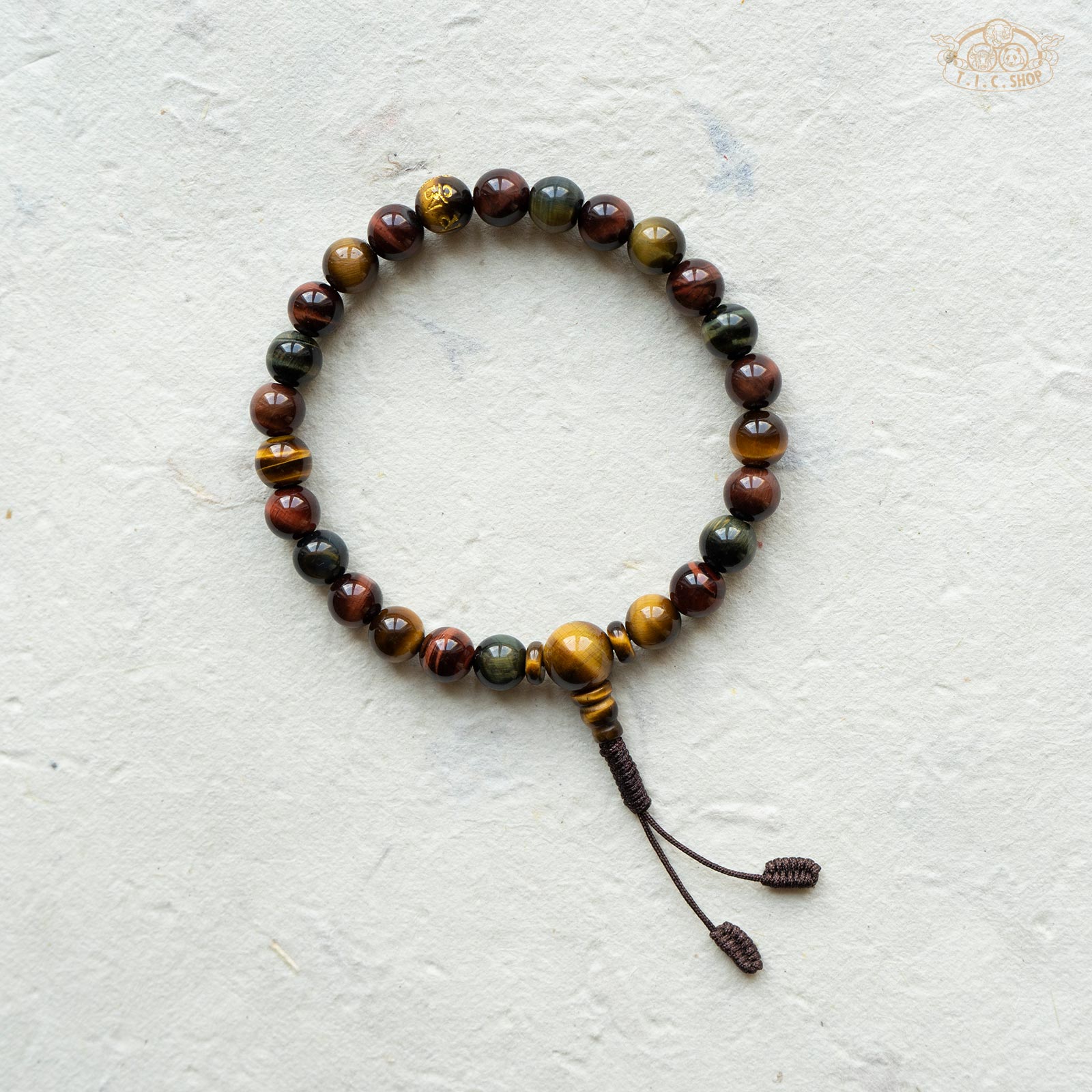 Natural Red Yellow Blue Tiger Eye Stone 8mm Beads Wrist Mala