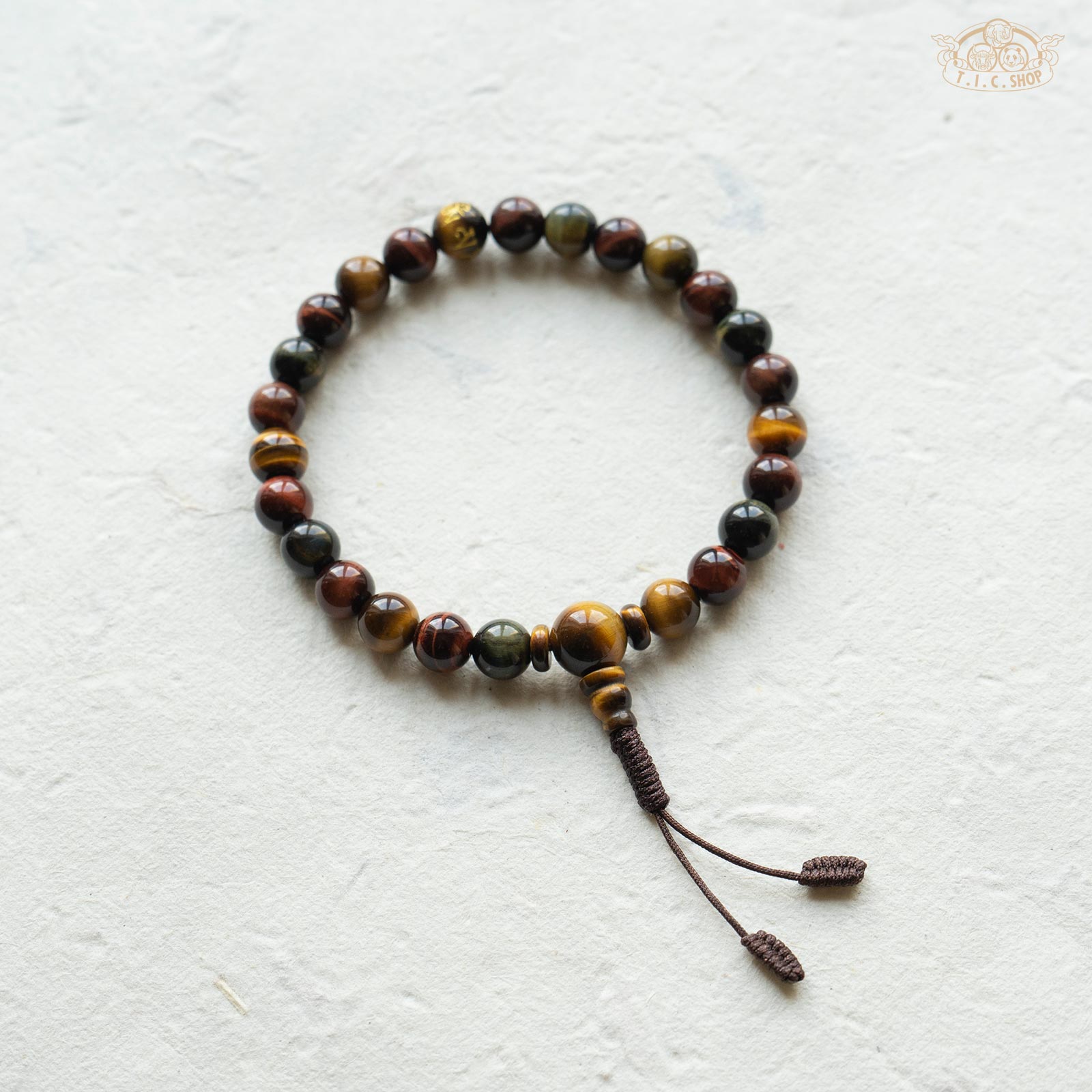 Natural Red Yellow Blue Tiger Eye Stone 8mm Beads Wrist Mala