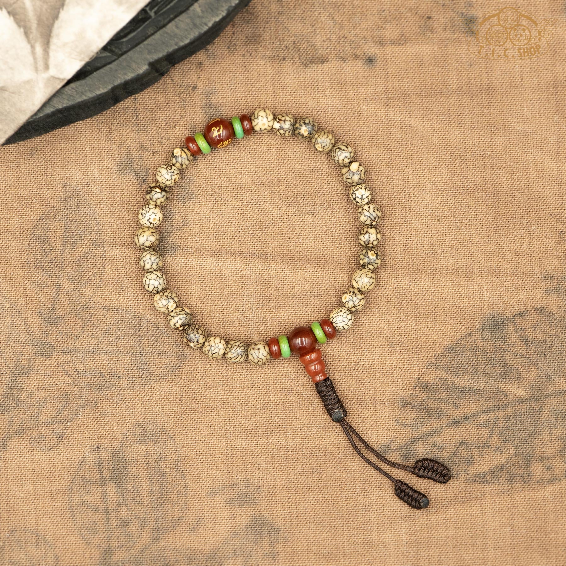 Silver Lines Bodhi Seeds 6mm Bead Traditional Prayer Wrist Mala