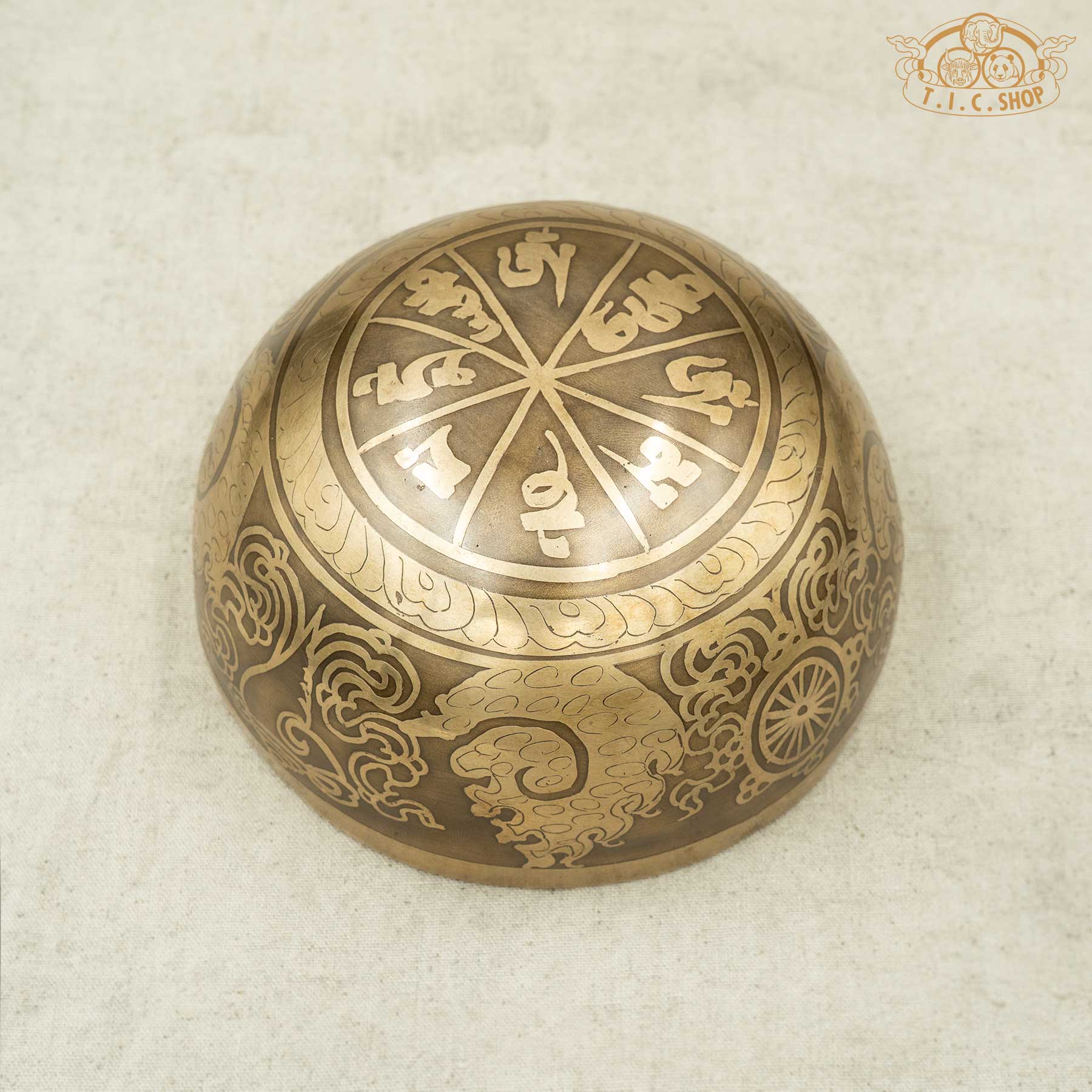 Bottom View of Double Vajra Brass Singing Bowl 14cm