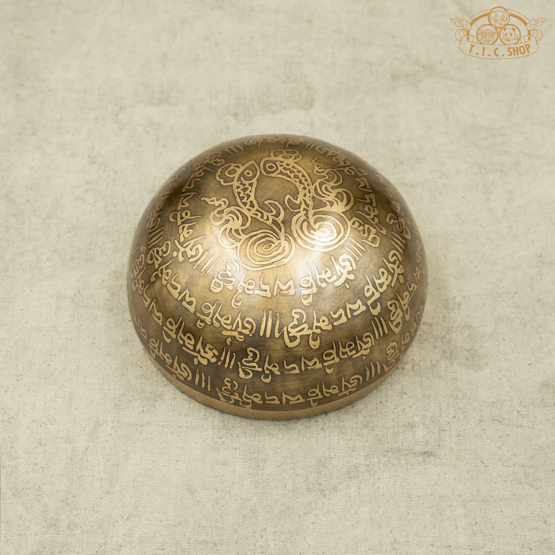 Bottom View of Flower of Life Brass Singing Bowl 11.5cm