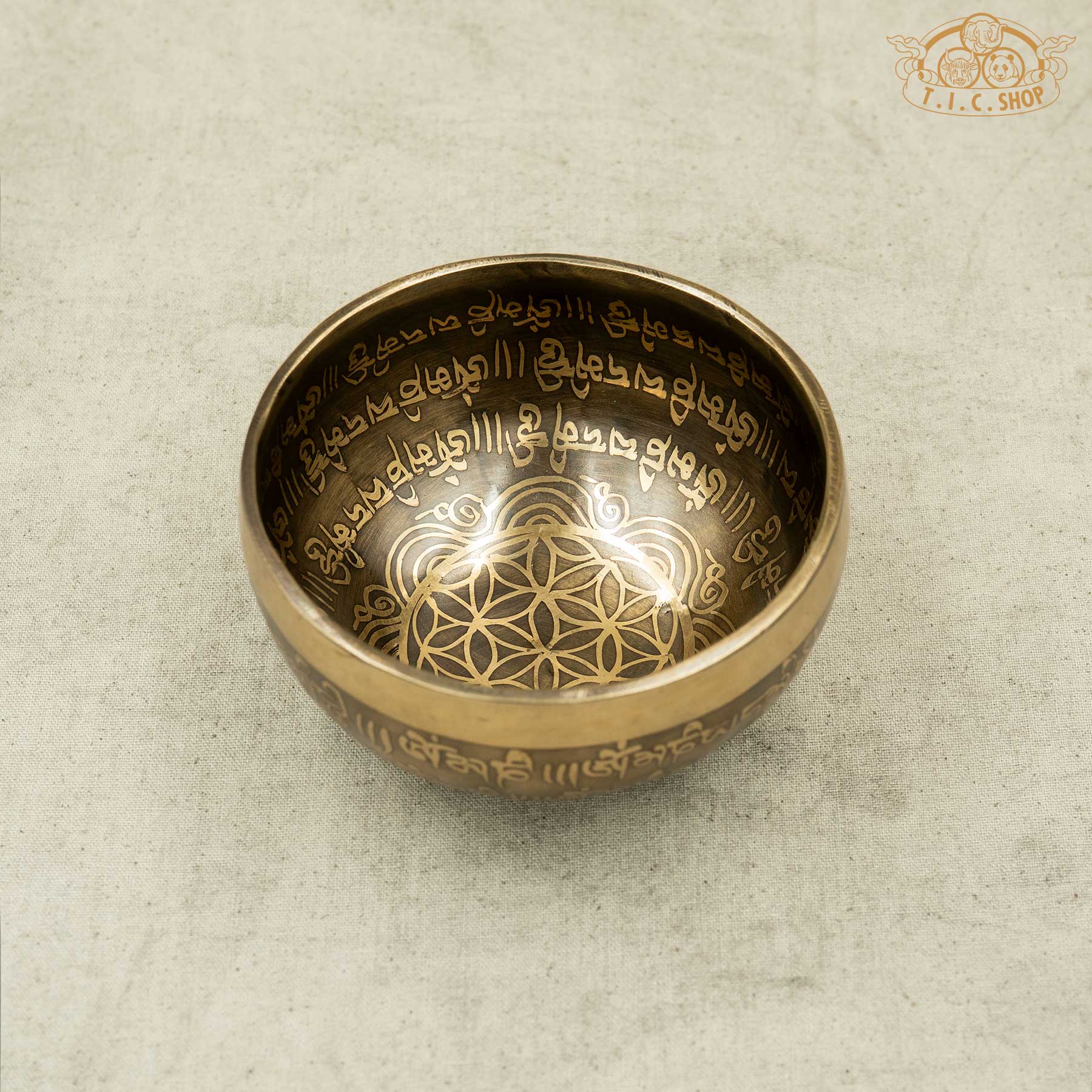 Flower of Life Brass Singing Bowl 11.5cm