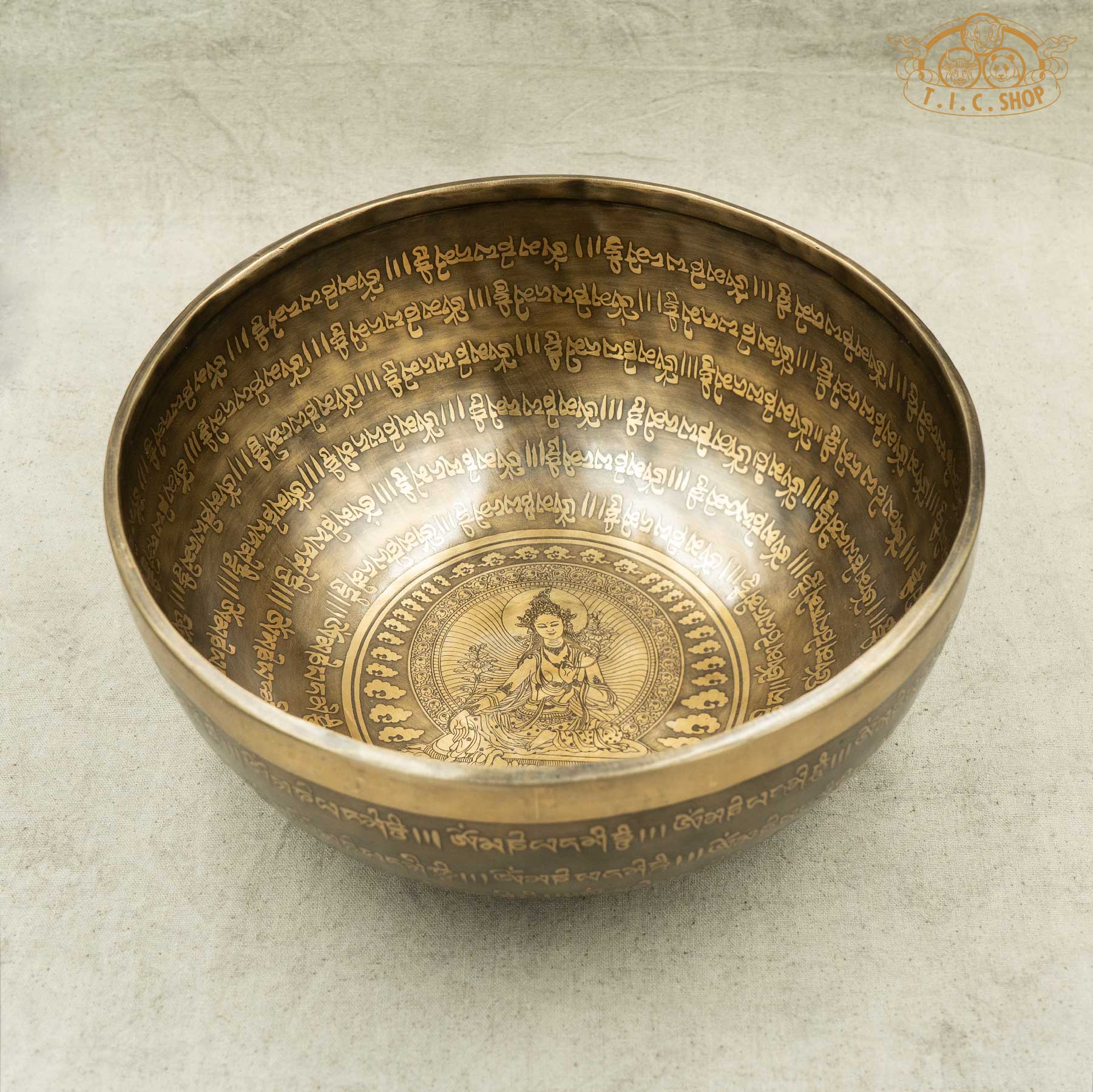 Green Tara Brass Singing Bowl 24.5cm