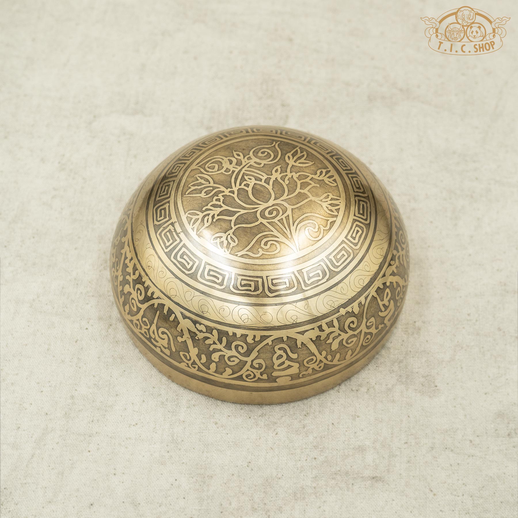 Bottom View of Heart Chakra Brass Singing Bowl 12cm