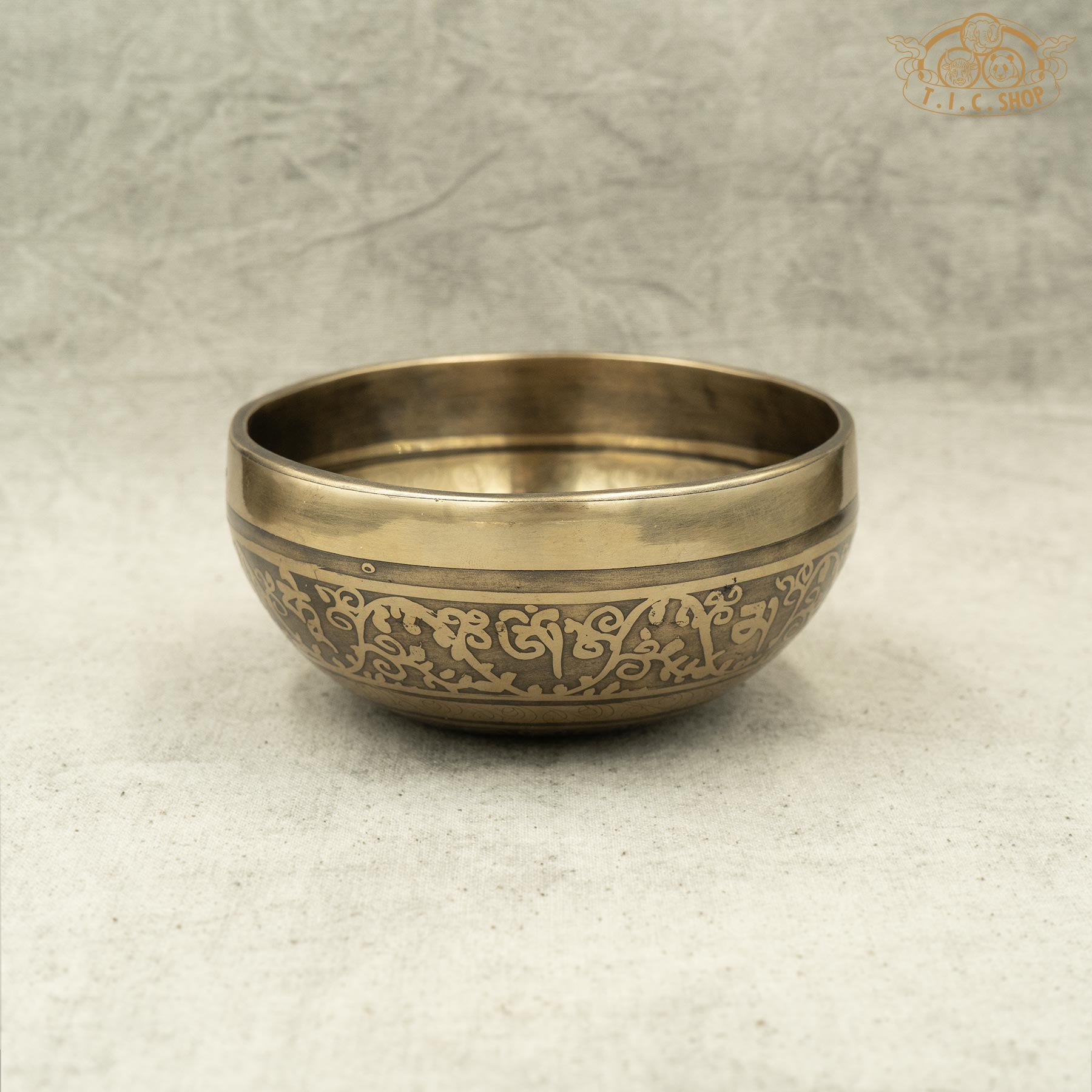 Side View of Heart Chakra Brass Singing Bowl 12cm