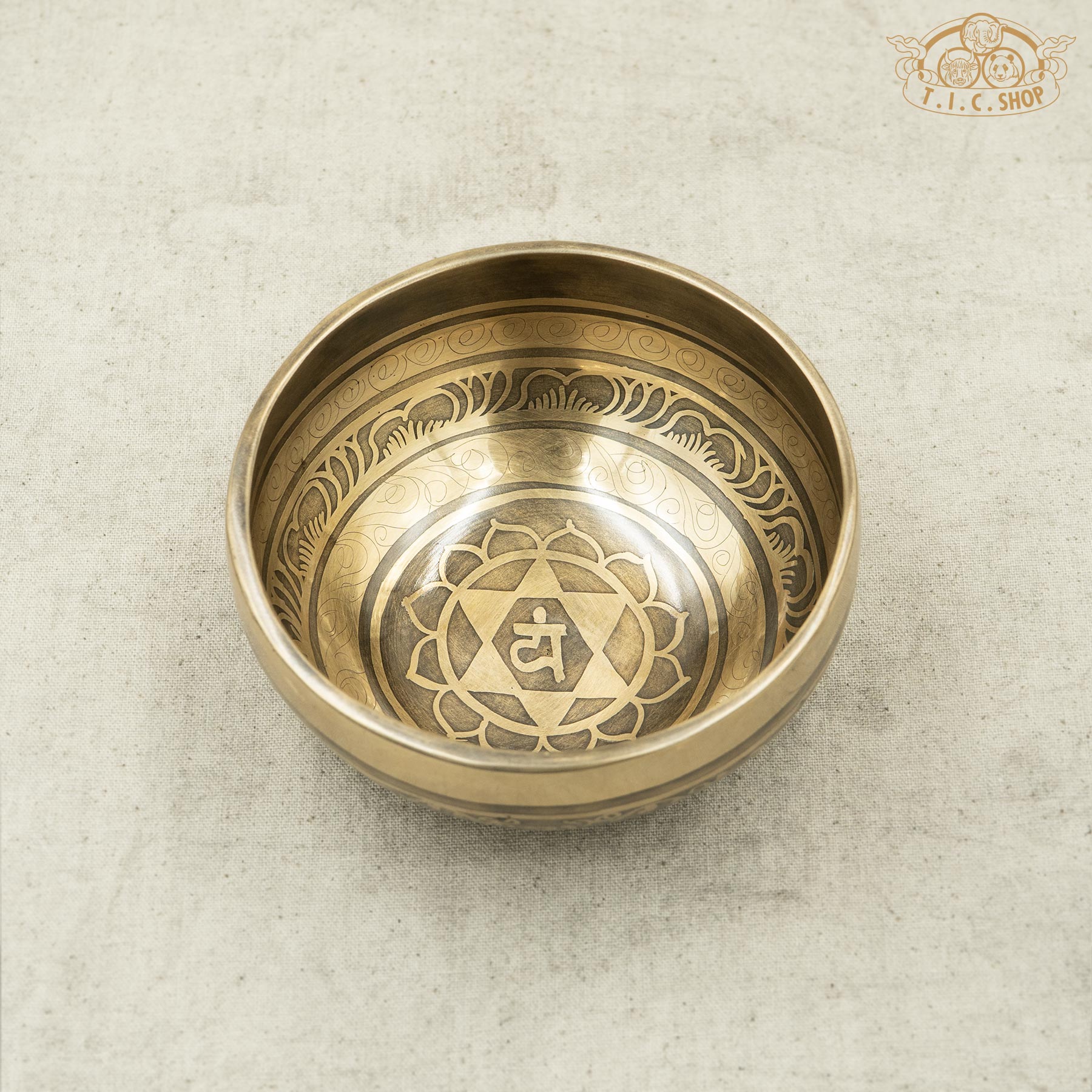 Heart Chakra Brass Singing Bowl 12cm
