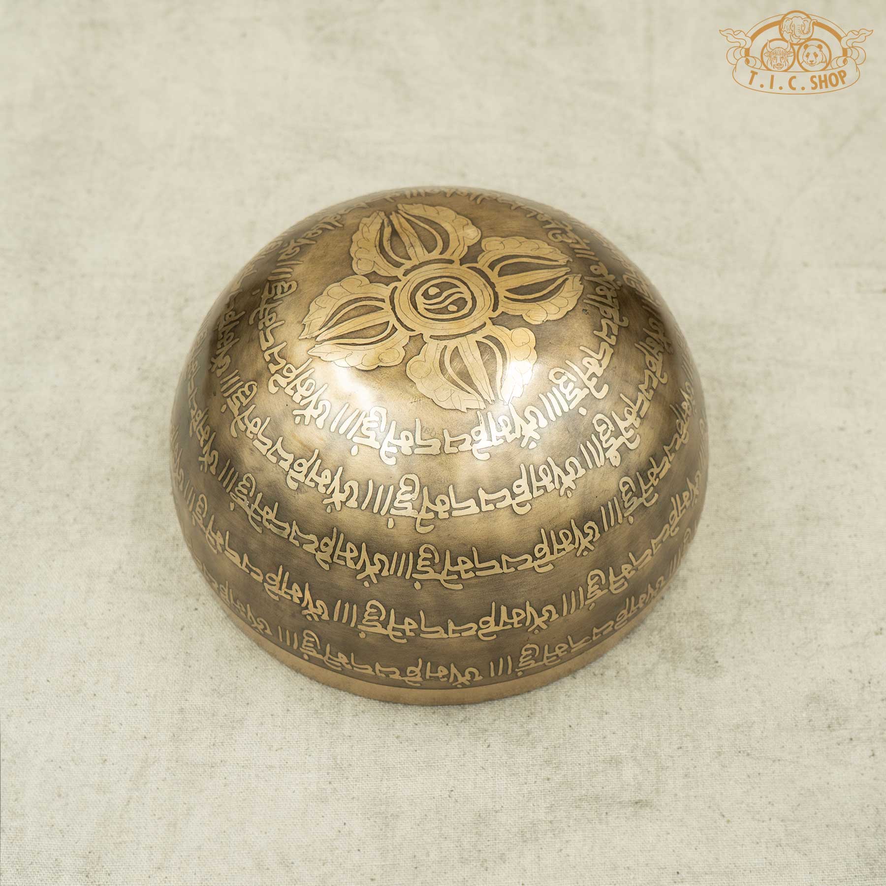 Bottom View of Heart Chakra Mandala Brass Singing Bowl 14.5cm
