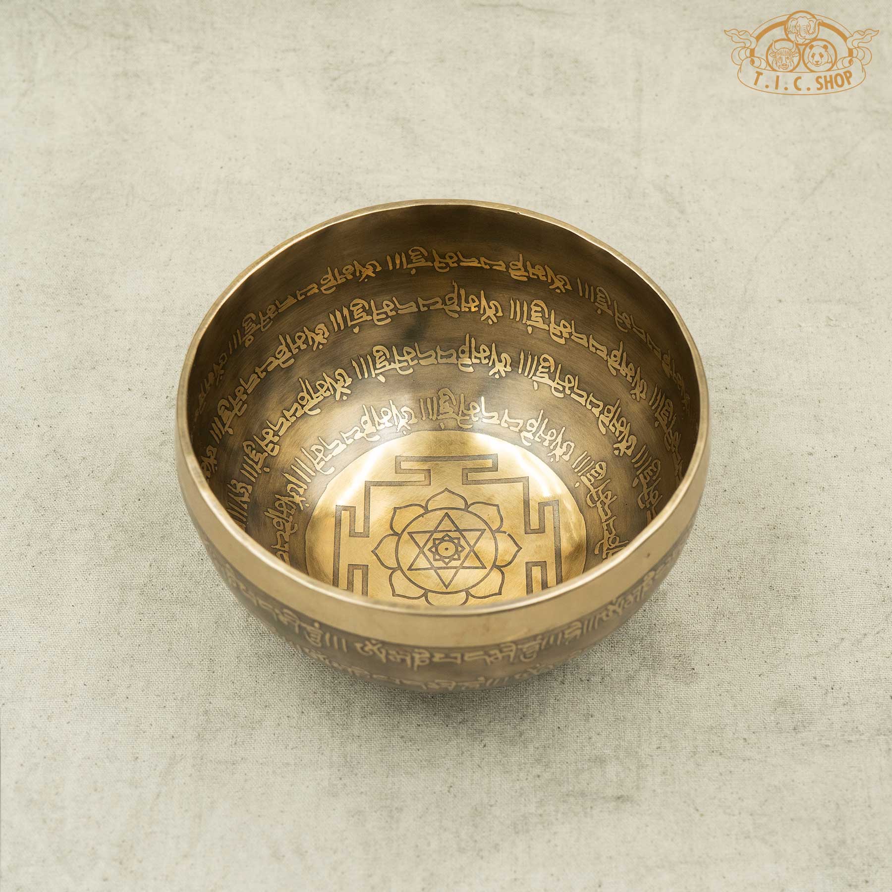 Heart Chakra Mandala Brass Singing Bowl 14.5cm