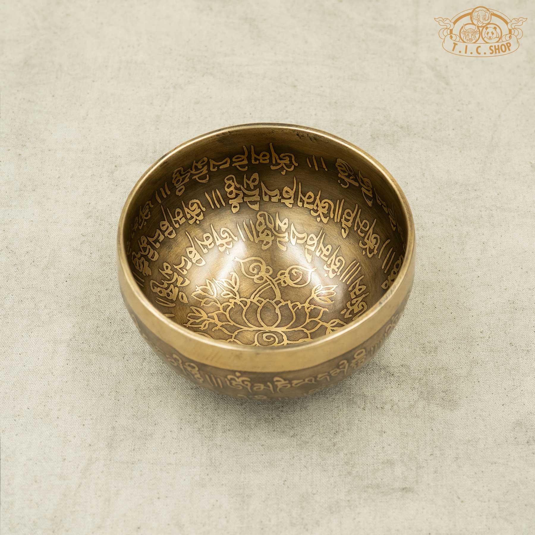 Lotus Blossom Brass Singing Bowl 11.5cm