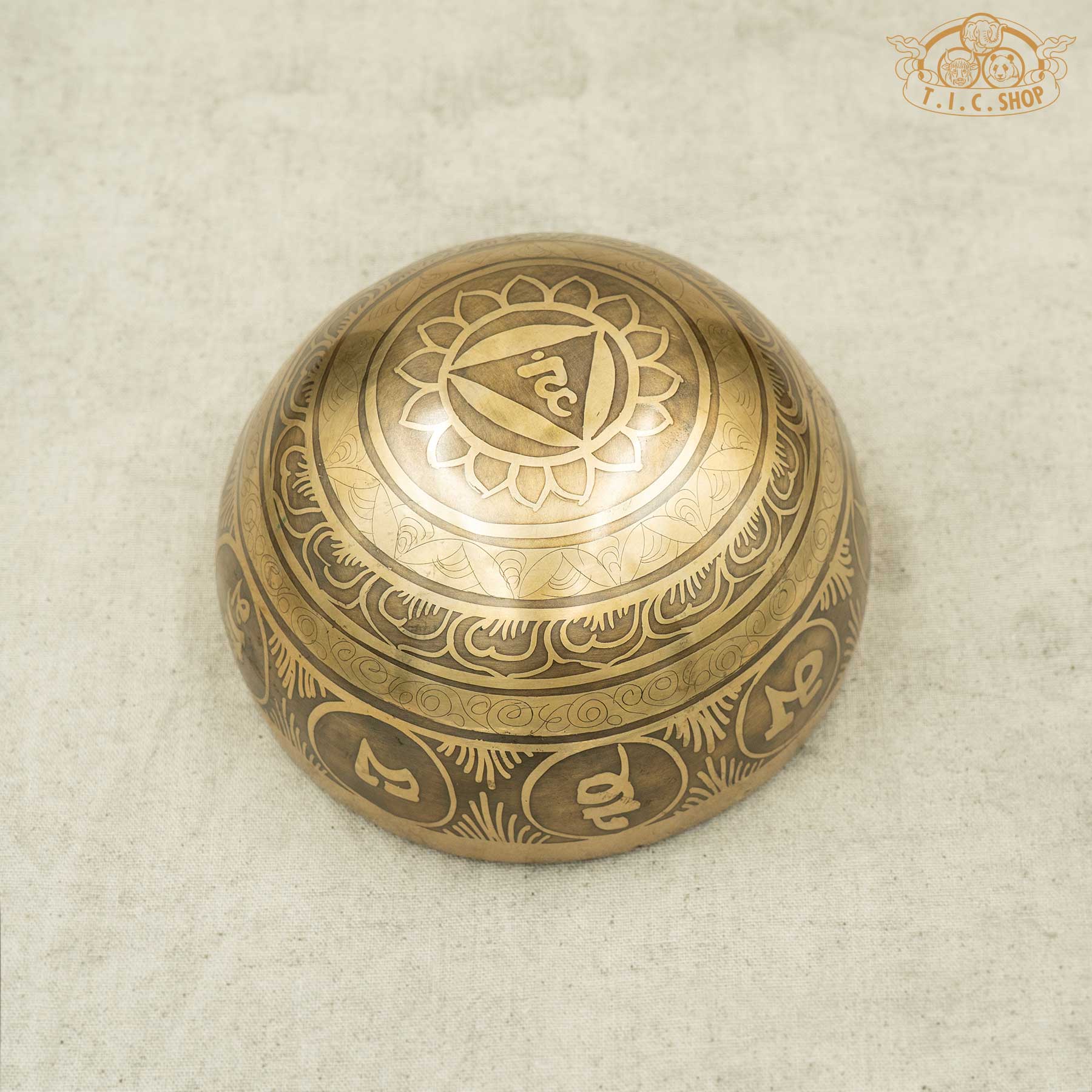 Bottom View of Lotus Blossom Brass Singing Bowl 13cm