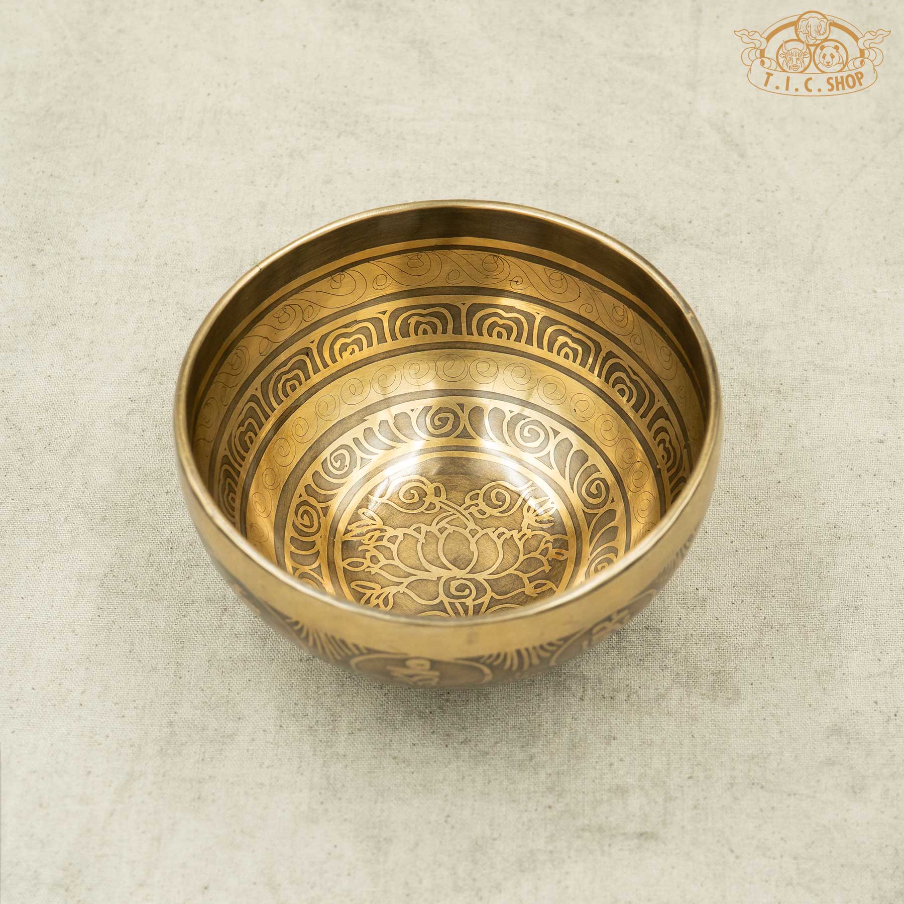 Lotus Blossom Brass Singing Bowl 13cm
