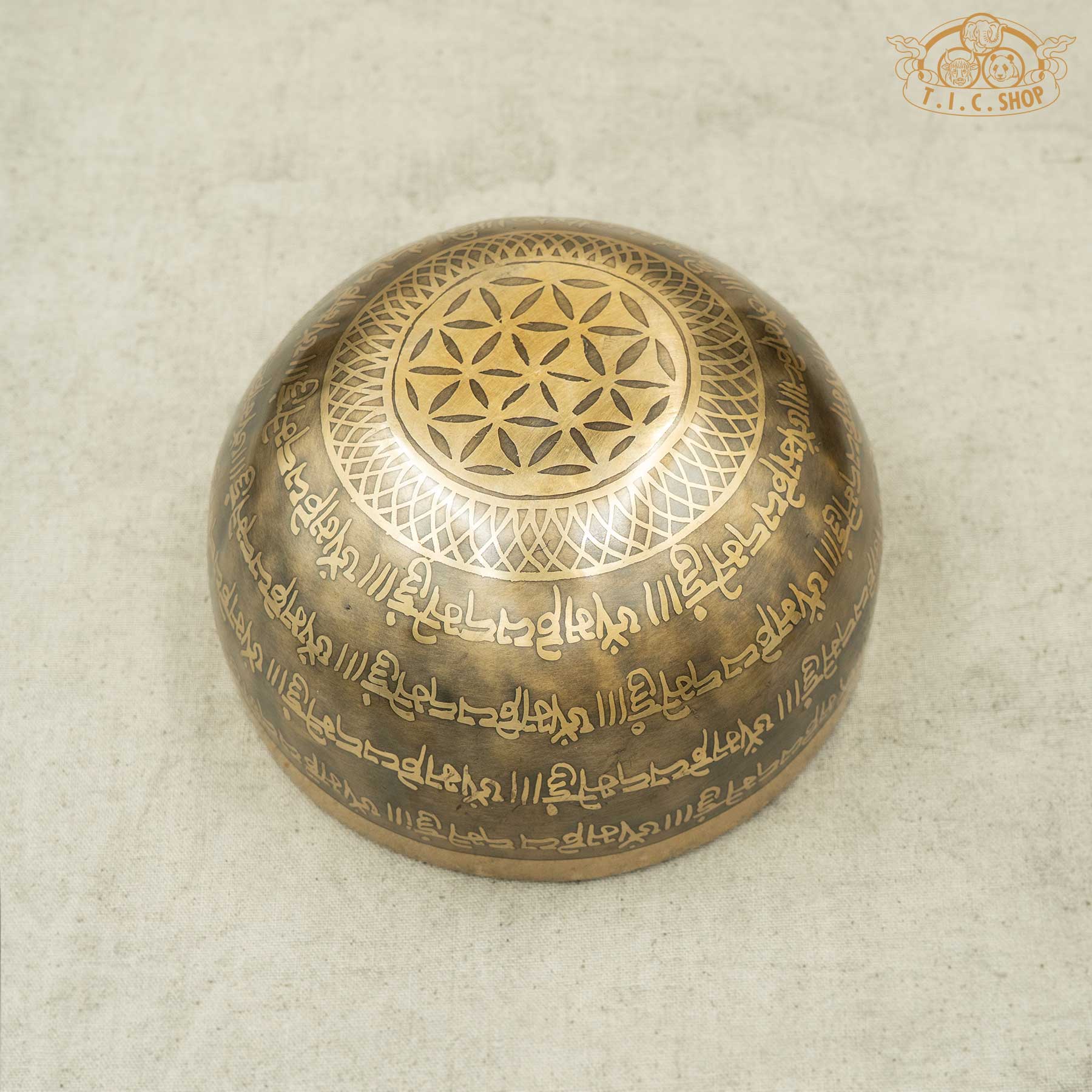 Bottom View of Mandala Brass Singing Bowl 14cm