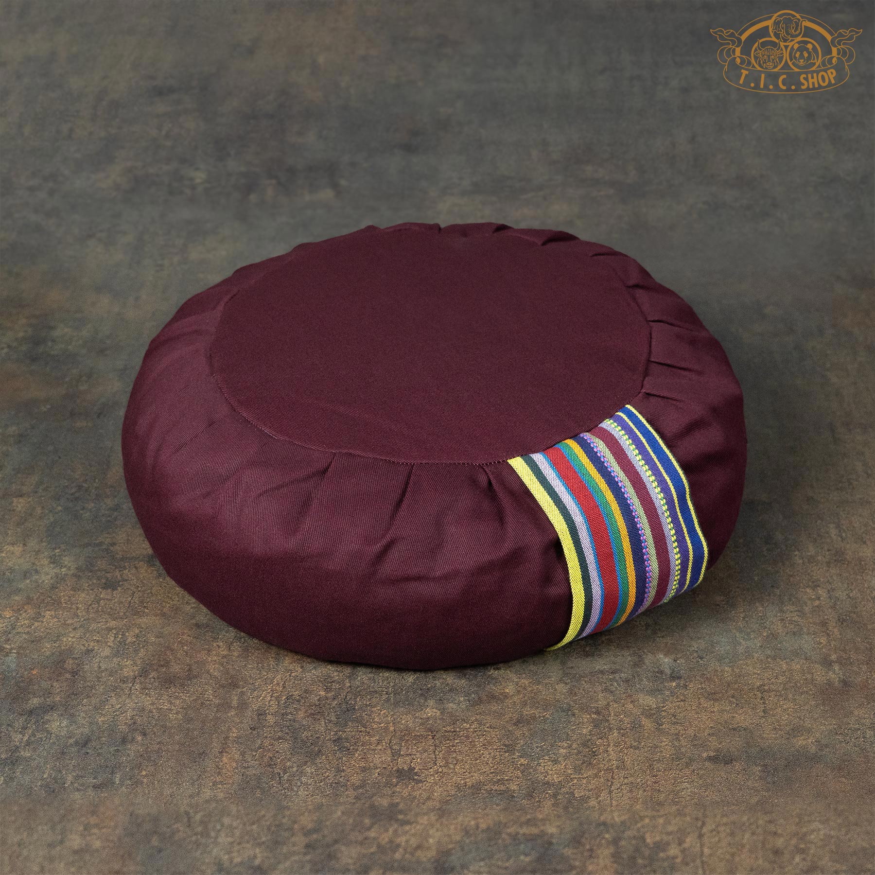 Traditional Yoga Meditation Cushion Dark Red