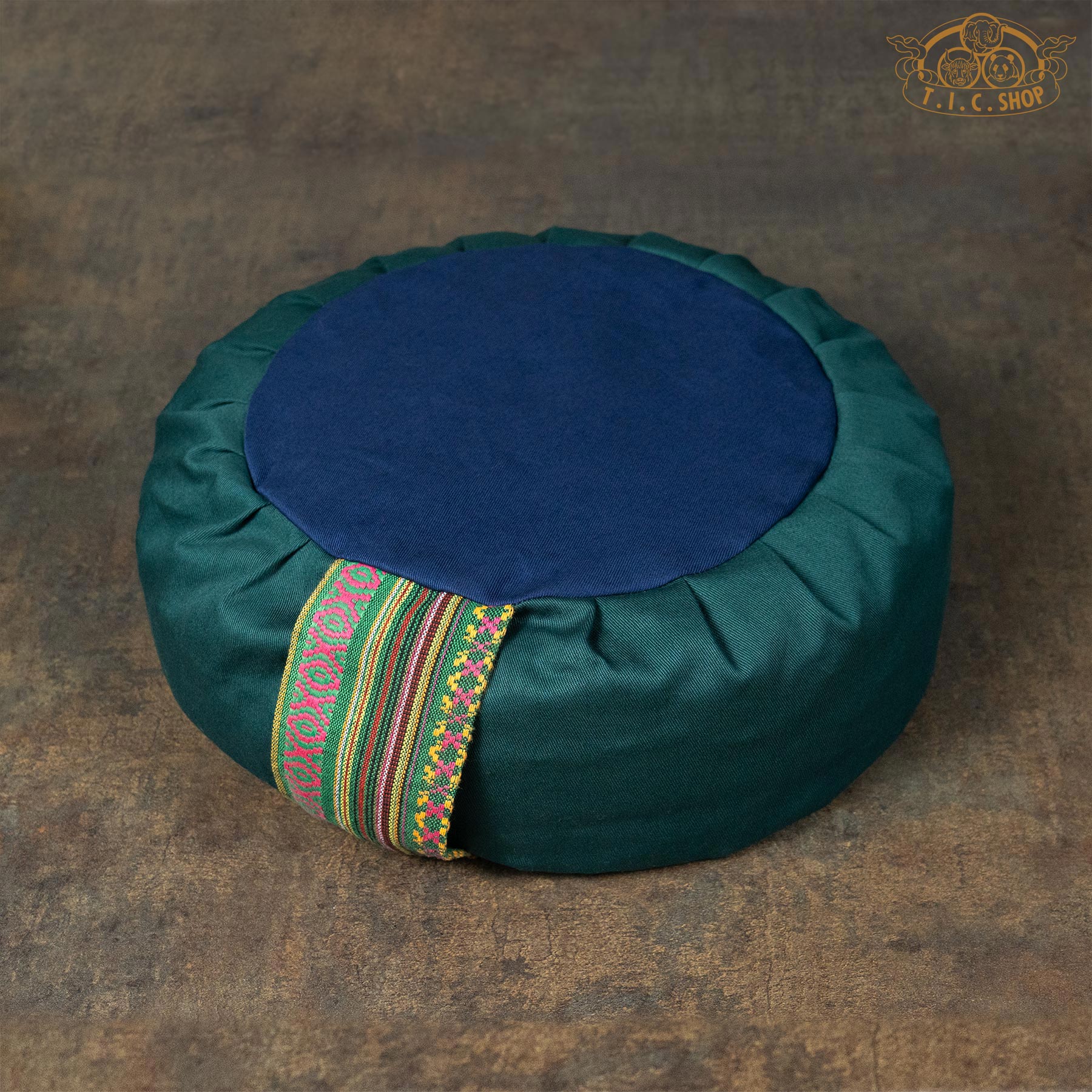 Traditional Yoga Meditation Cushion Green&Blue