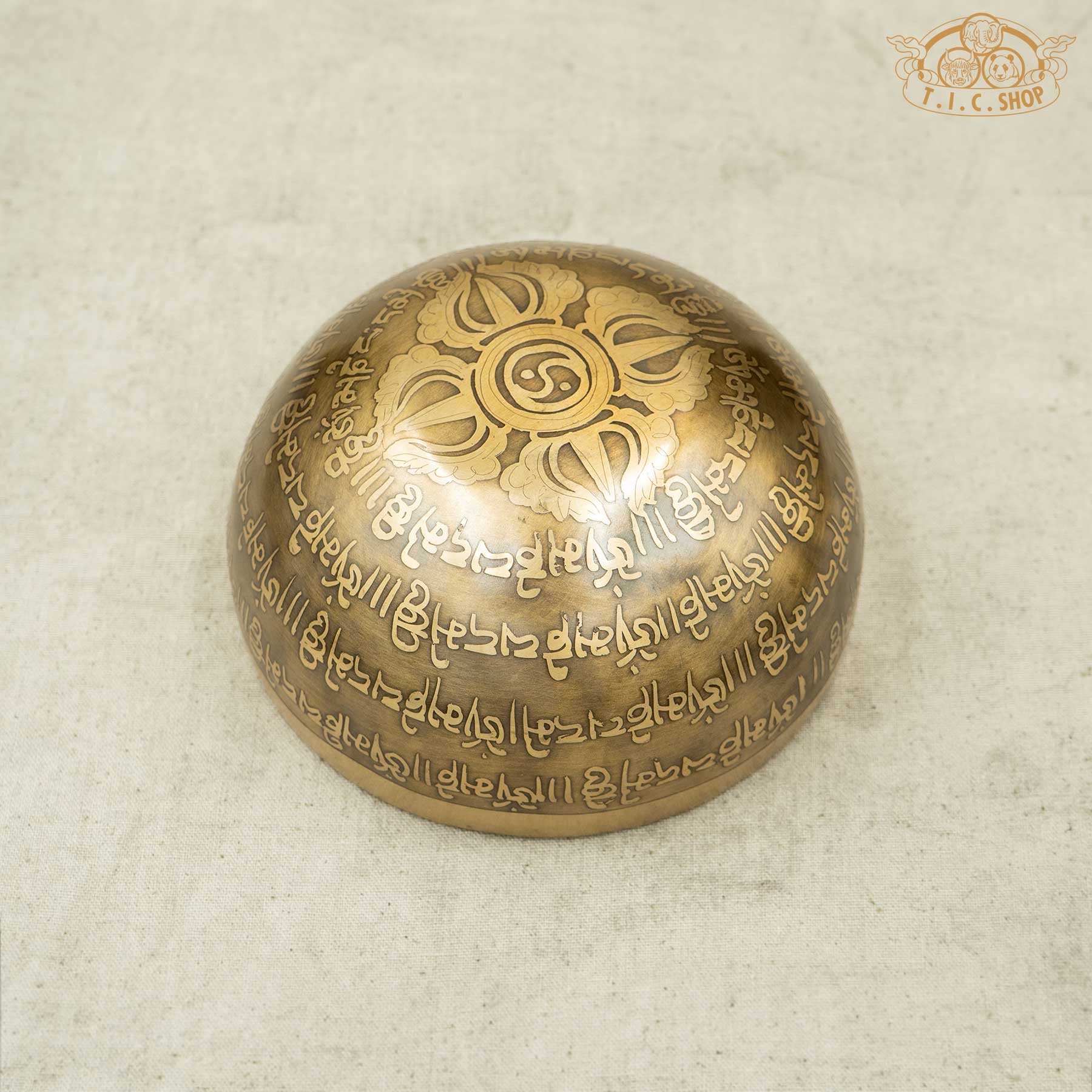 Bottom View of Om Lotus Brass Singing Bowl 13cm