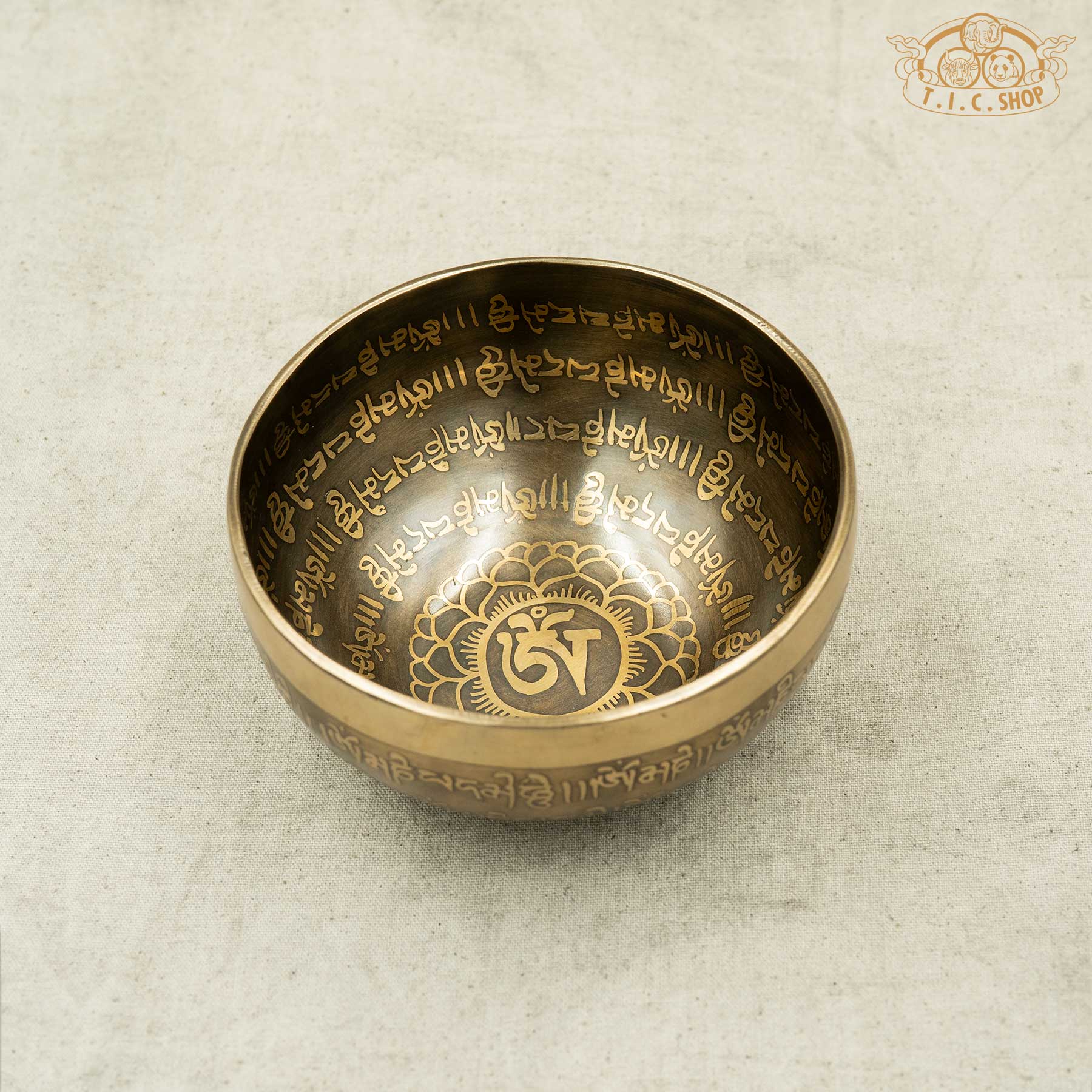 Om Lotus Brass Singing Bowl 13cm