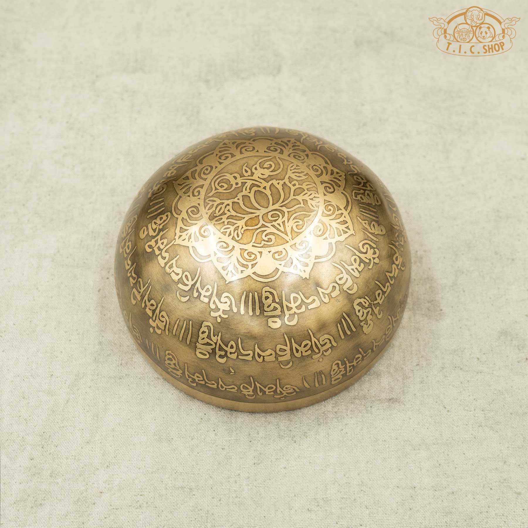 Bottom View of Om Mani Padme Hum Brass Singing Bowl 12cm