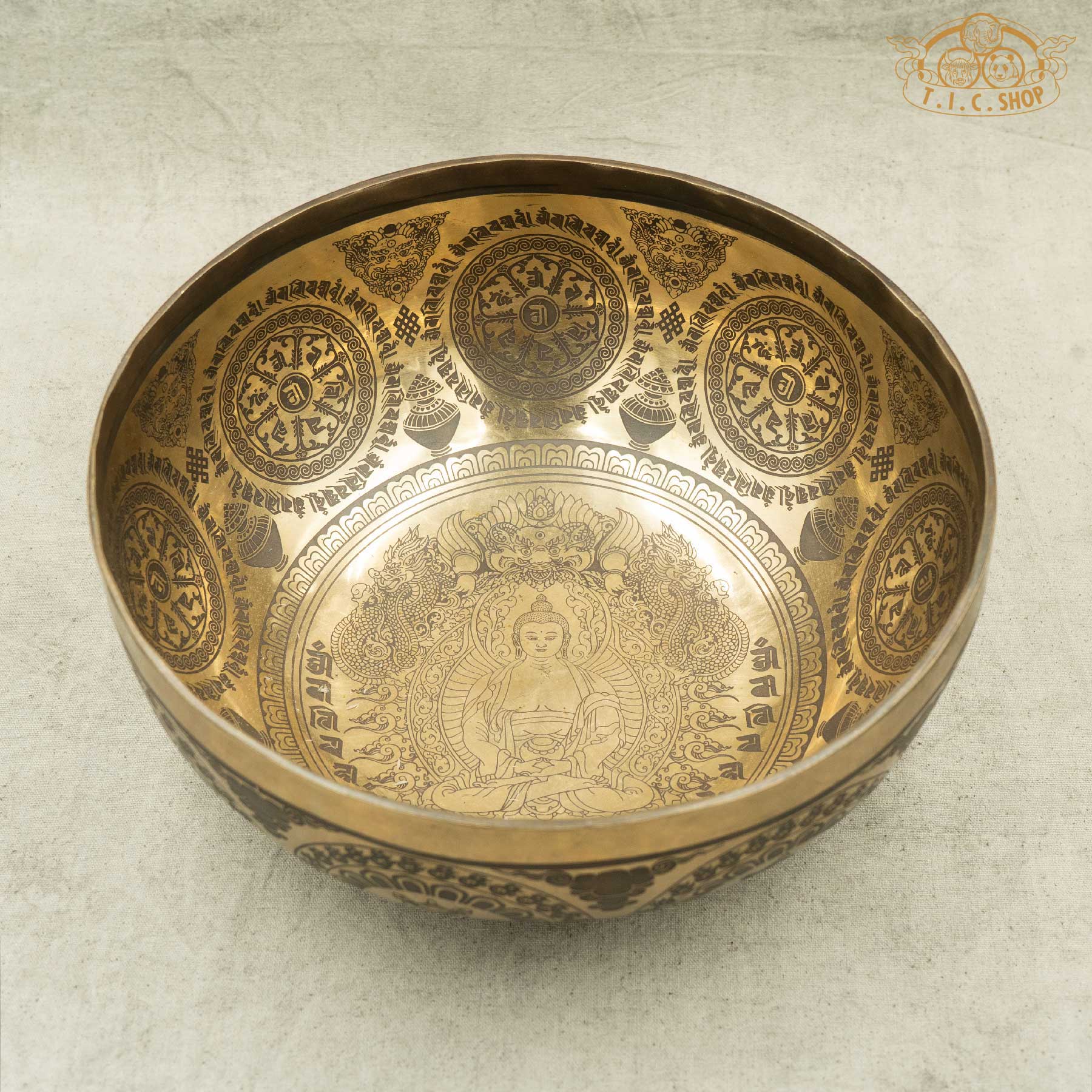 Shakyamuni Buddha Brass Singing Bowl 25.5cm
