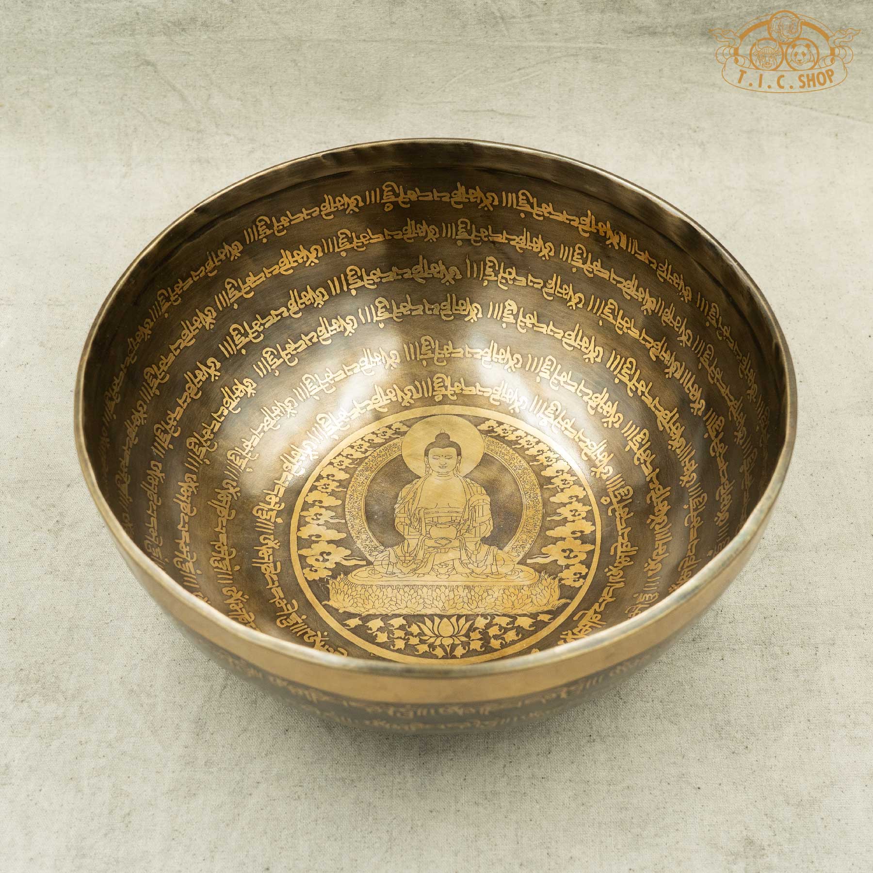 Shakyamuni Buddha Mantras Brass Singing Bowl 25cm