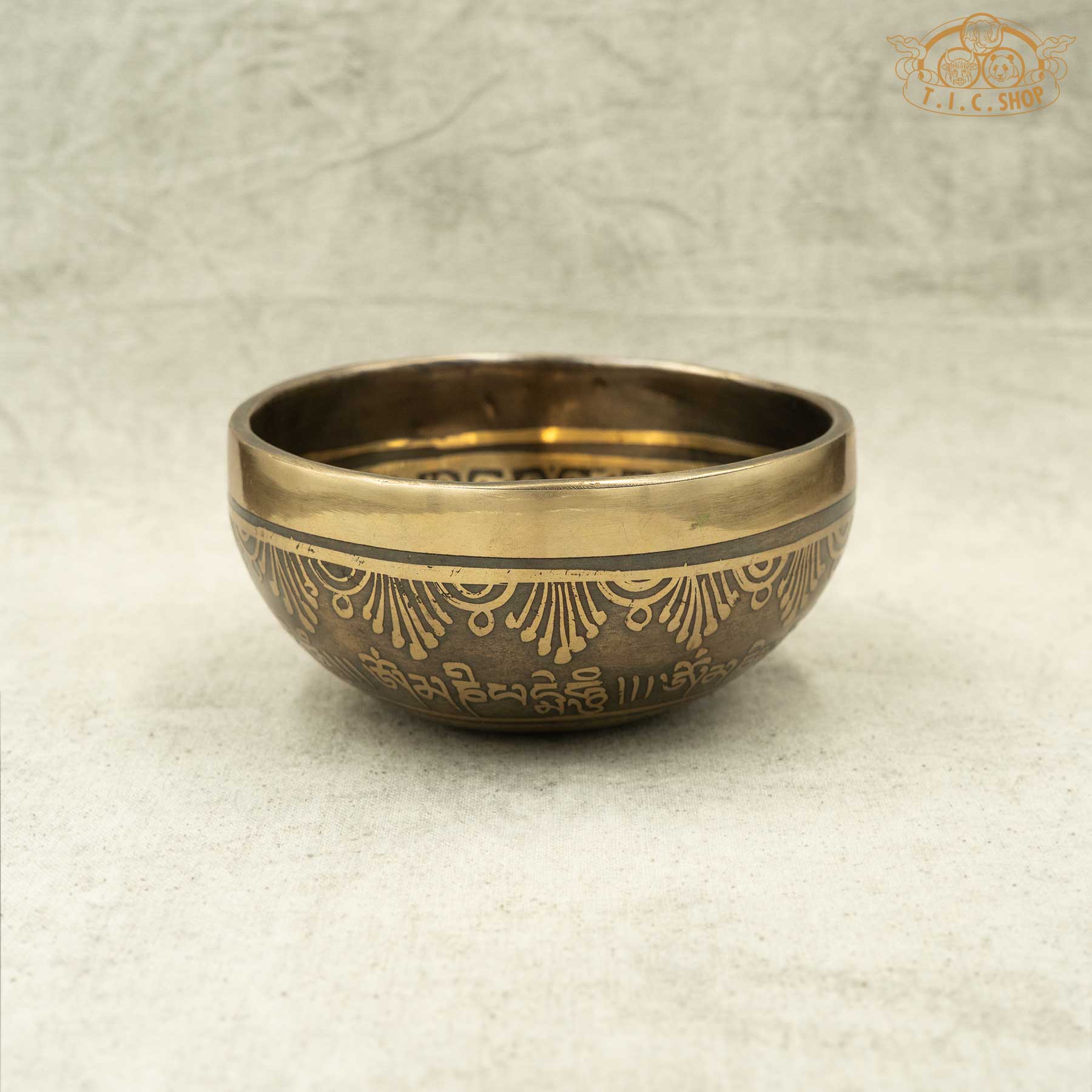 Side View of Throat Chakra Brass Singing Bowl 11.5cm