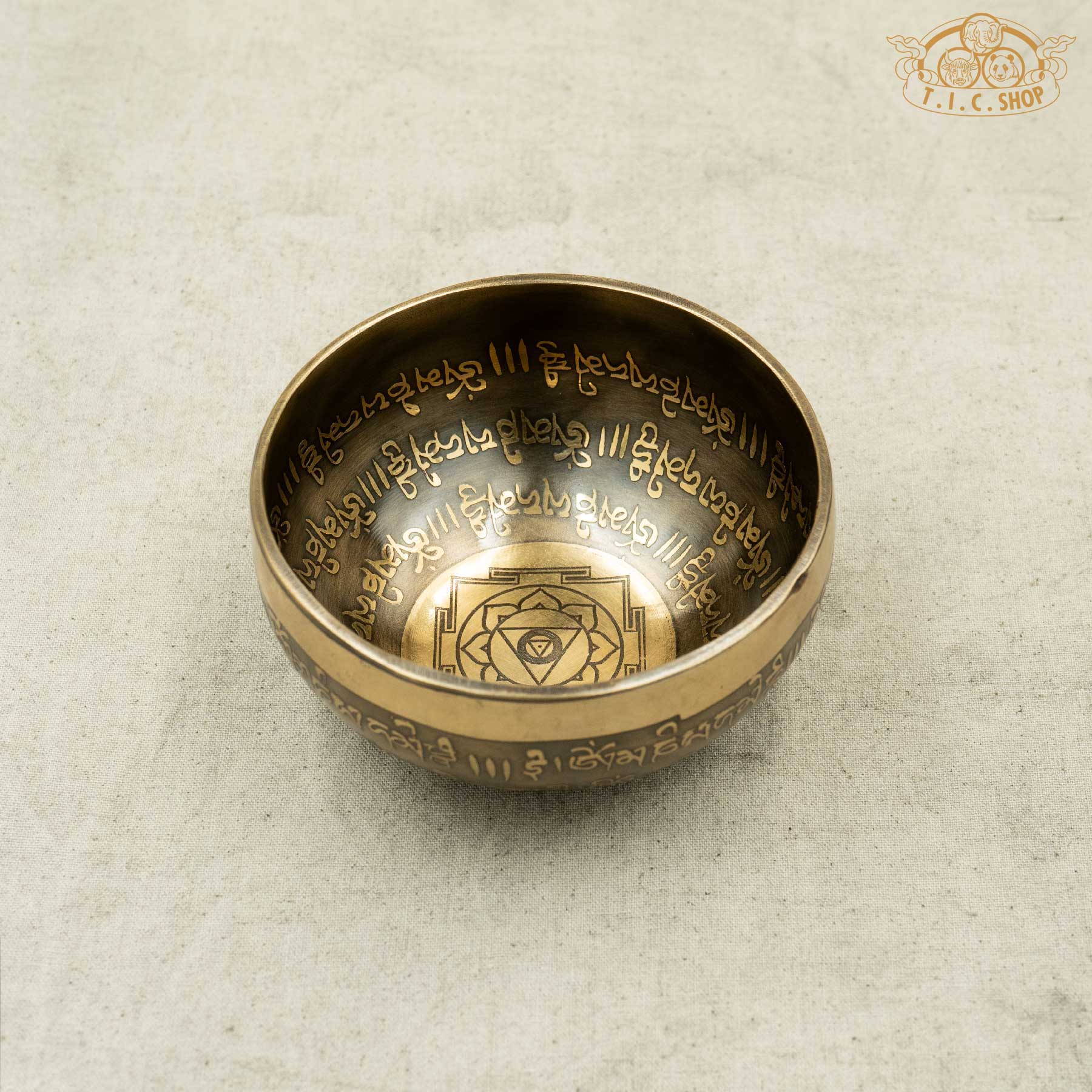 Throat Chakra Mandala Brass Singing Bowl 12cm