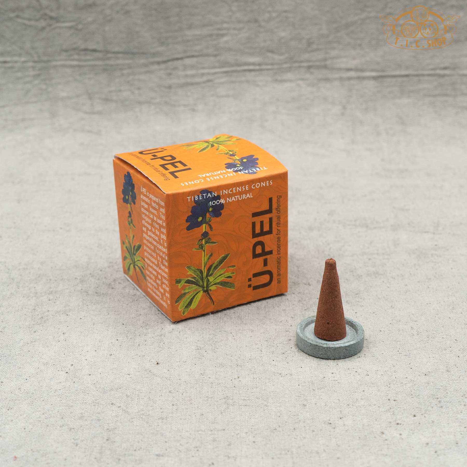 Blue Lotus Ritual Offering Tibetan incense cones with square box and incense holder