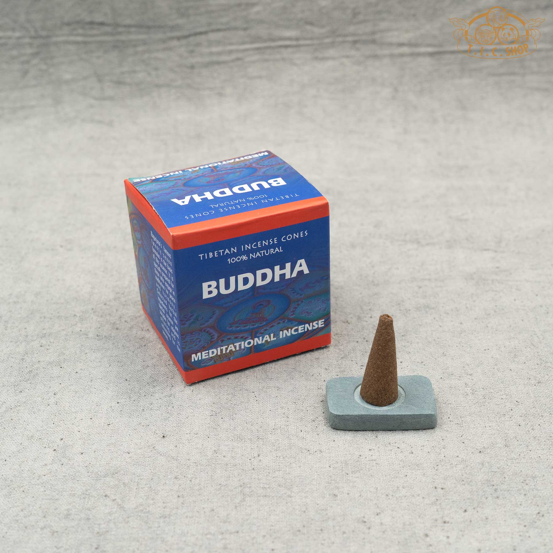 Buddha Meditational Tibetan incense cones with square box and incense holder