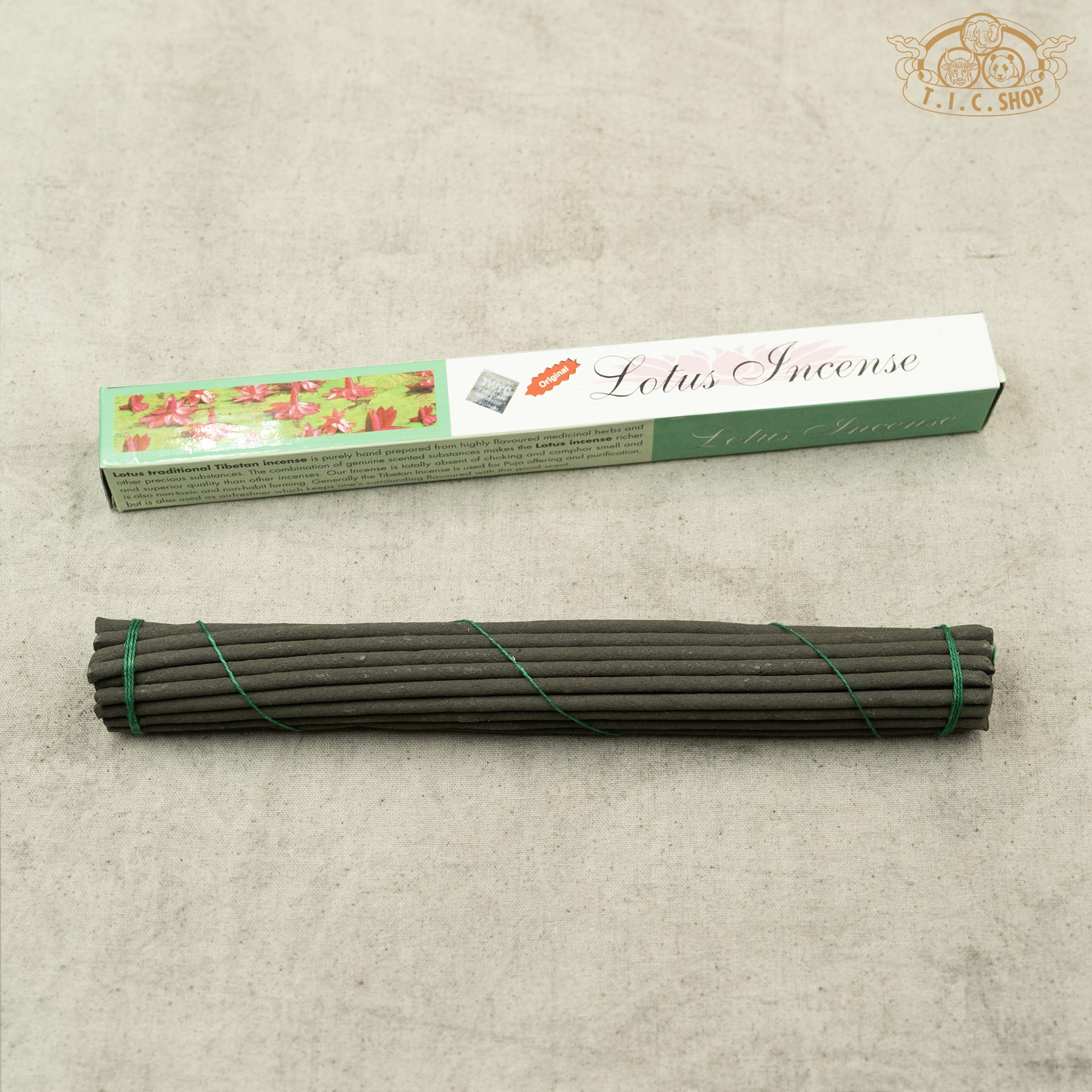 Lotus Tibetan incense packaging with incense sticks