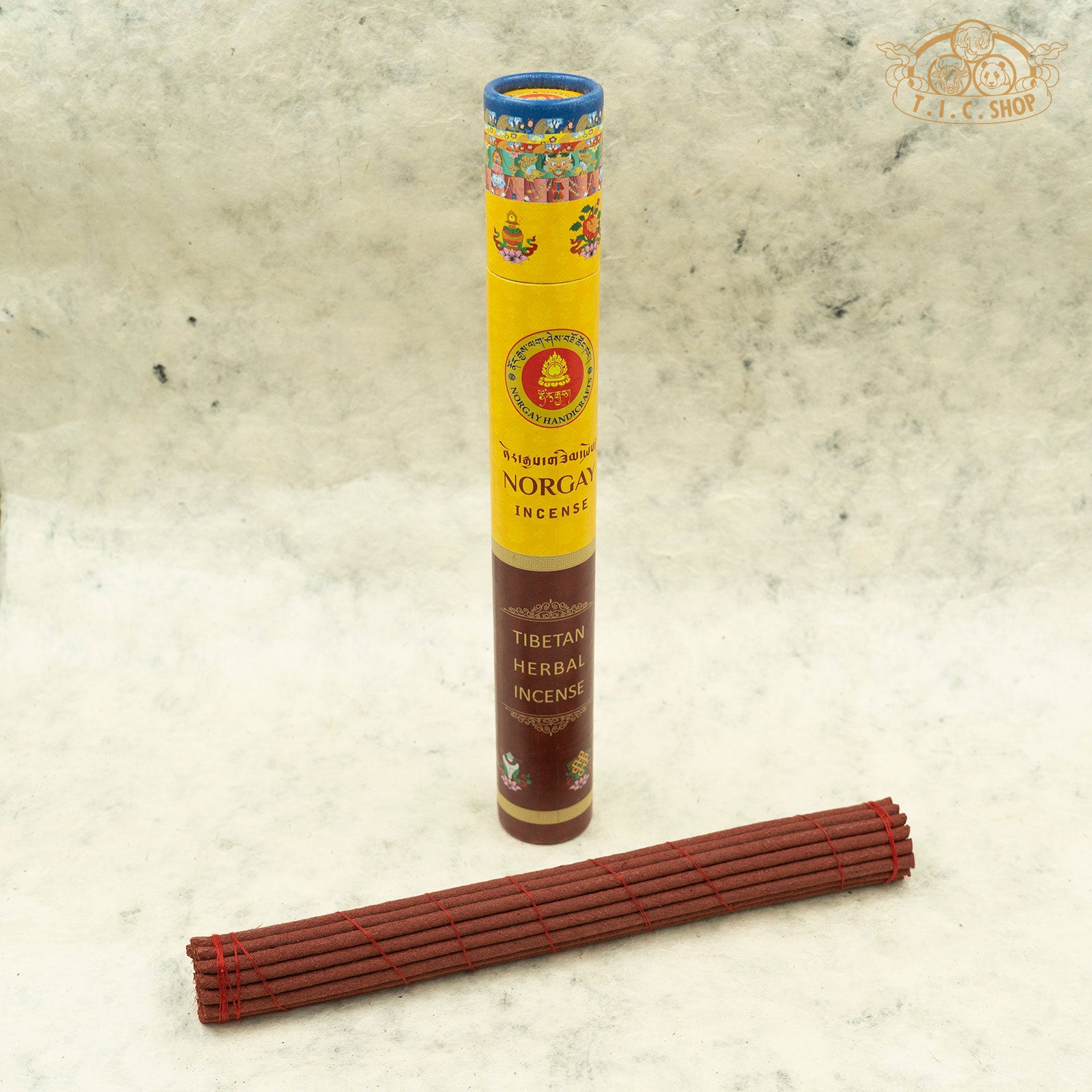 Open package of Norgay Tibetan incense showing incense sticks