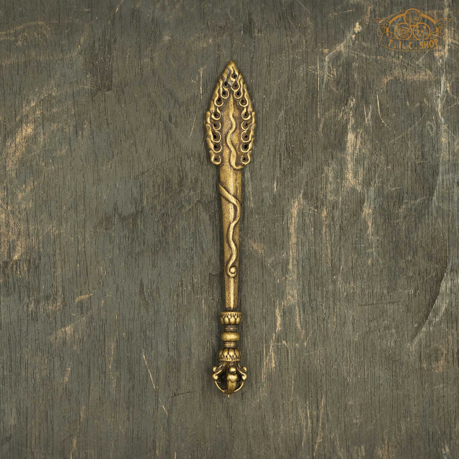 Brass Sword of Manjushri handcrafted for Tibetan Buddhist rituals and wisdom symbol