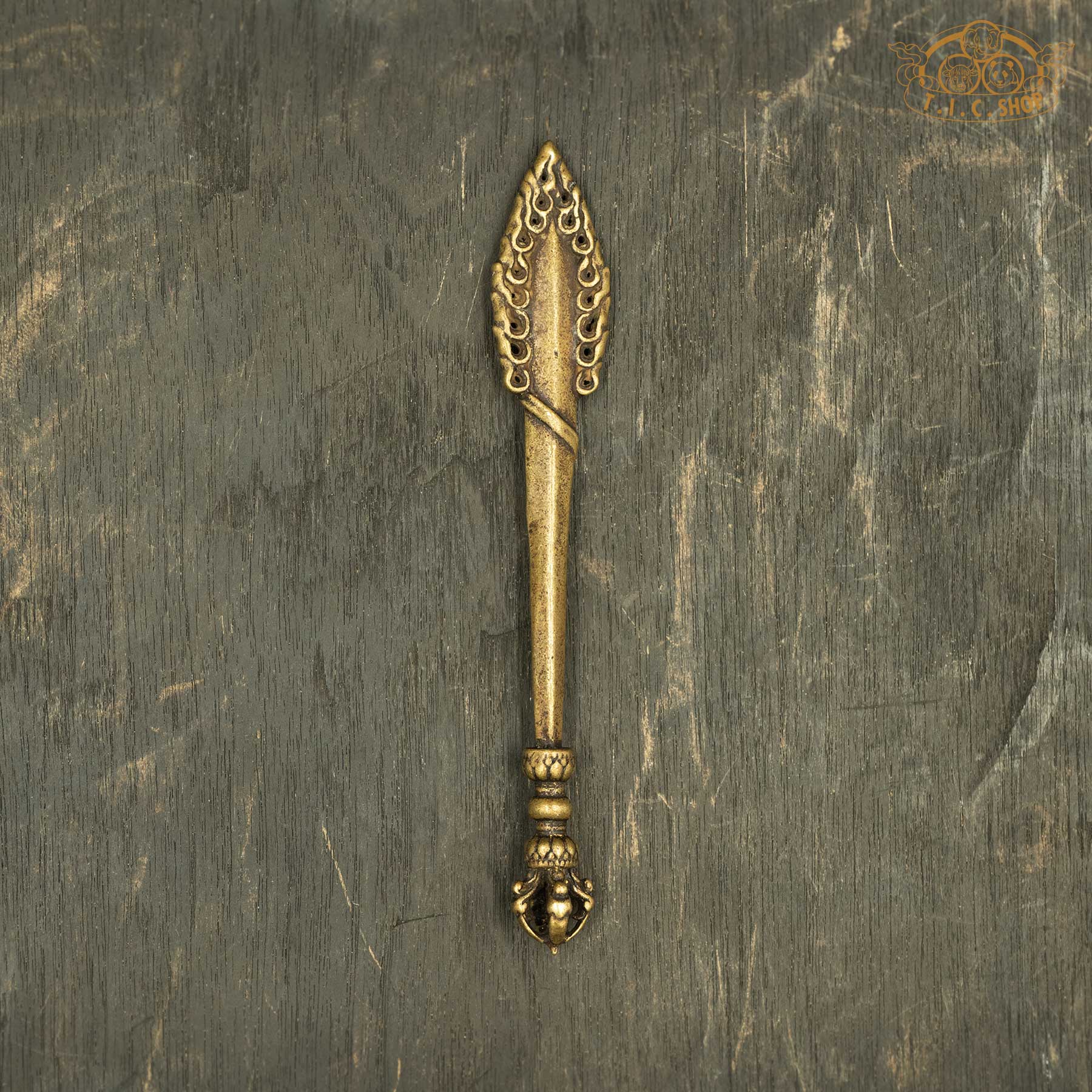 Close-up of Tibetan Manjushri ritual sword representing the cutting through of ignorance