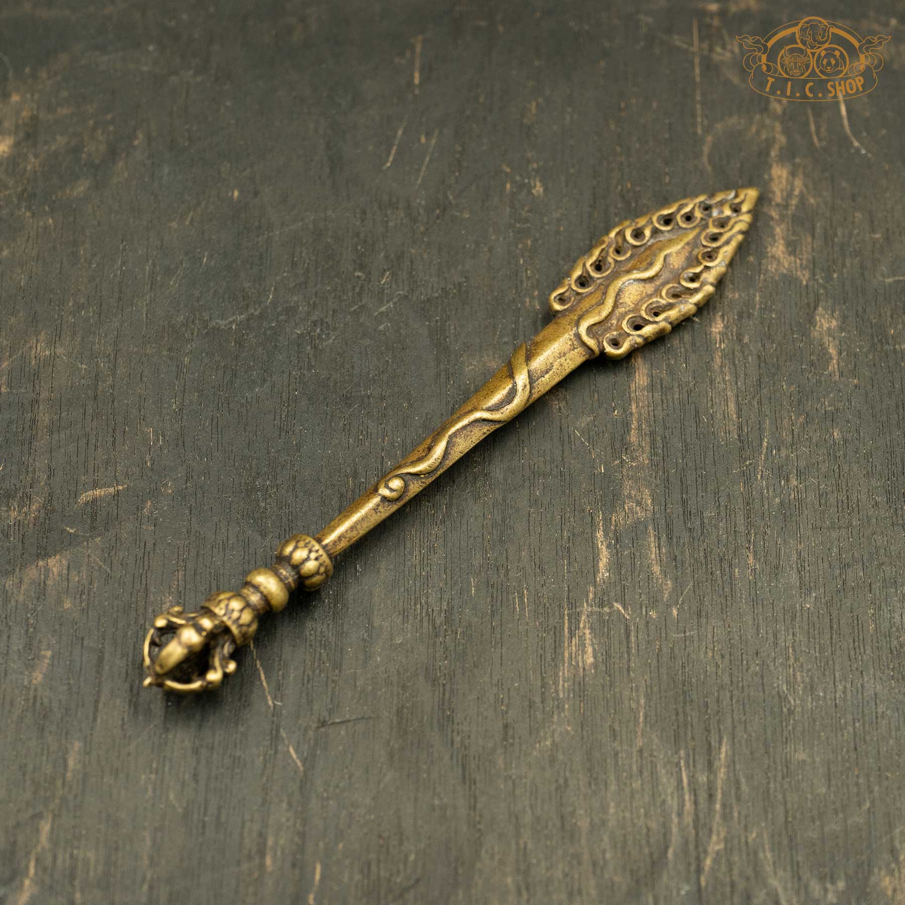 Handmade brass Manjushri sword used for meditation and altar offerings