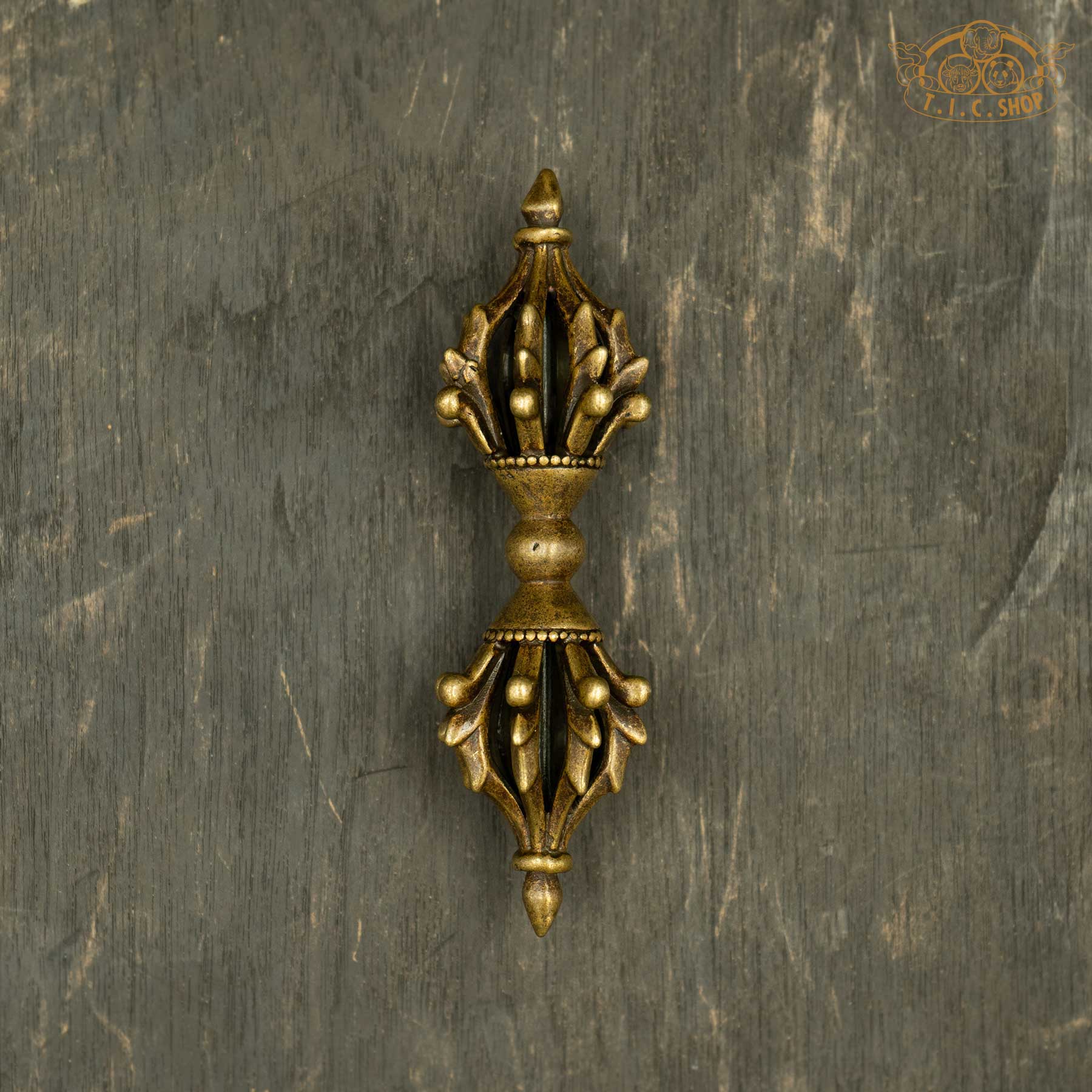 Handmade Tibetan ritual Vajra Dorje made of brass, used for Vajrayana meditation and altar offerings