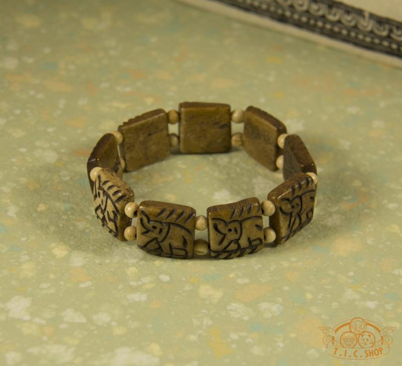 Tibetan Yak Bone Hand Carved Elephant Symbol Bracelet