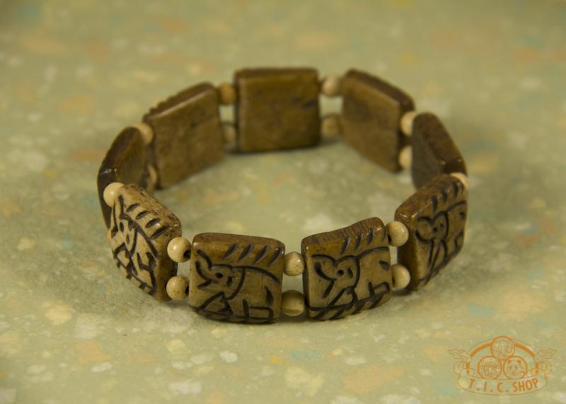 Tibetan Yak Bone Hand Carved Elephant Symbol Bracelet