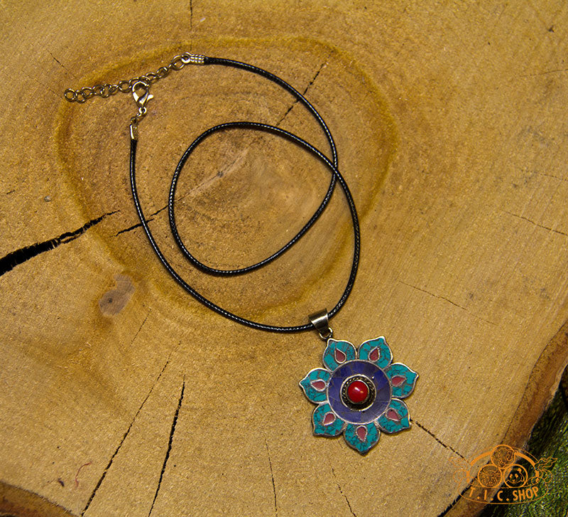 Lotus Blossom Handmade Tibetan Style Pendant Necklace