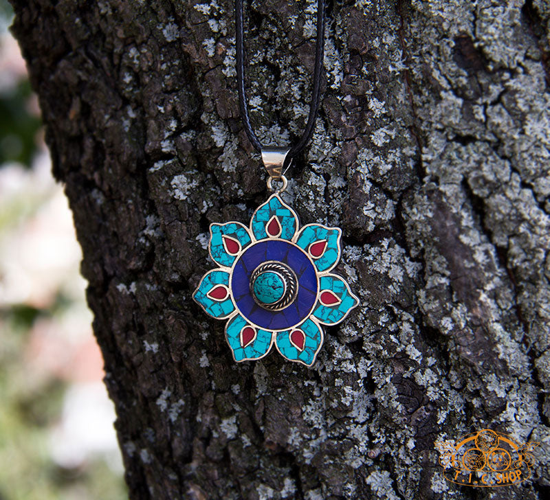 Lotus Blossom Handmade Tibetan Style Pendant Necklace