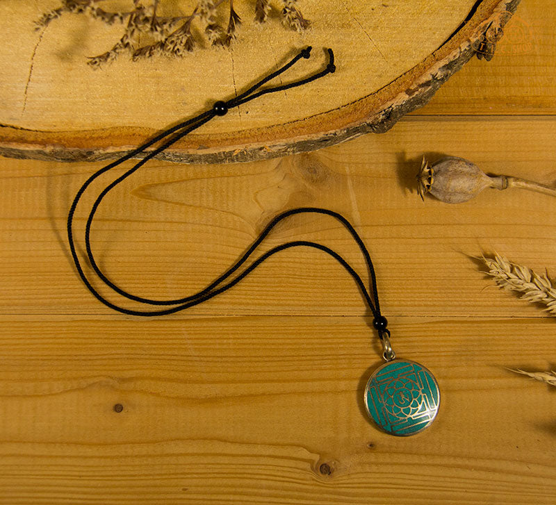 Mandala Tibetan Style Inlay Pendant Necklace