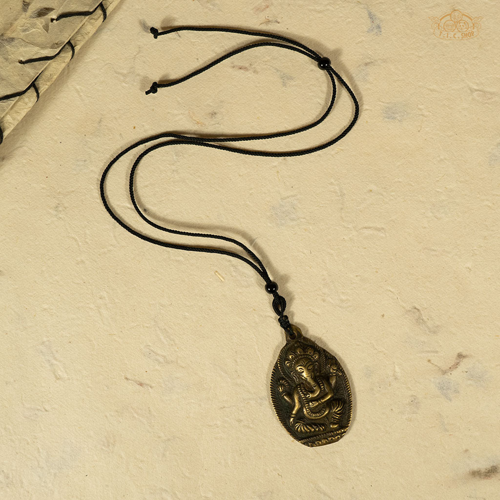 Ganesha Symbol Metal Pendant Necklace