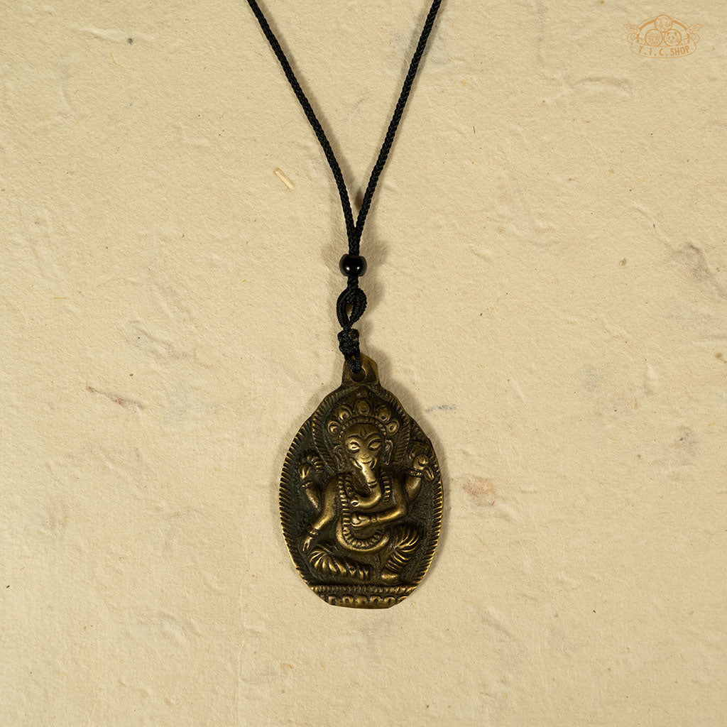 Ganesha Symbol Metal Pendant Necklace
