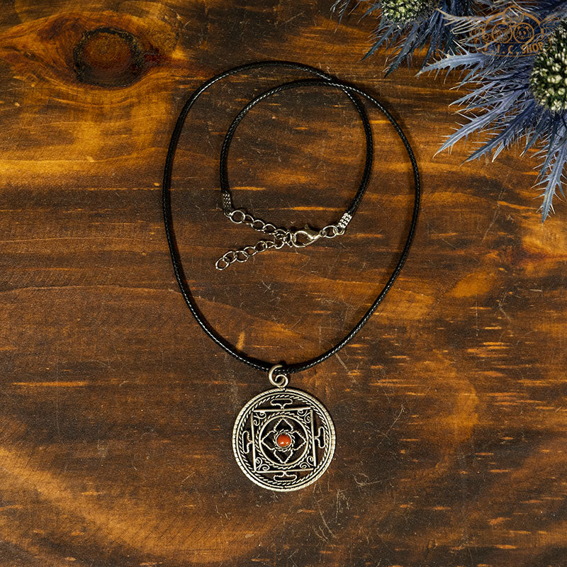 Mandala Symbol Metal Amulet Necklace