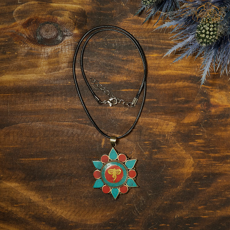 Handmade OM / Wisdom Eye Symbol  Amulet Necklace