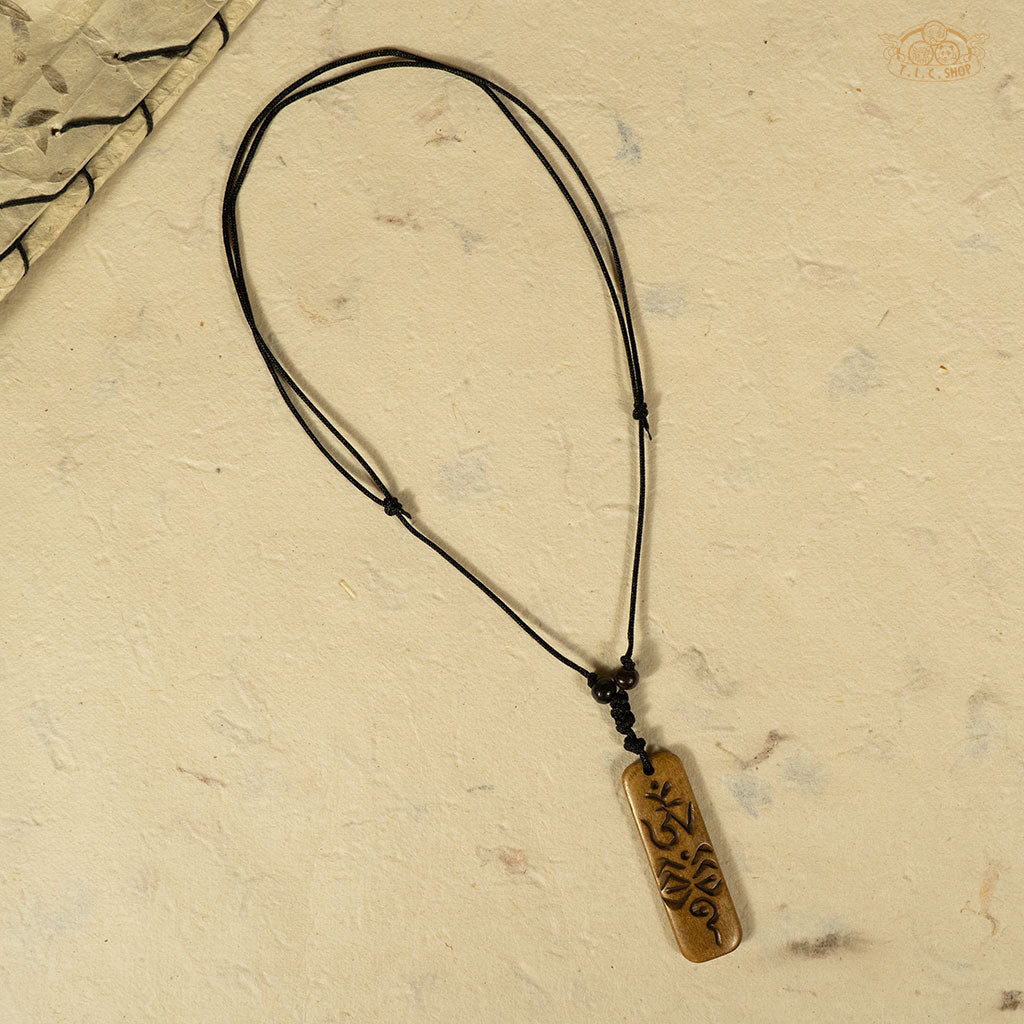 Symbolic Yak Bone Amulet Pendant Necklace