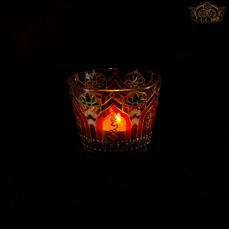 Hand Painted Om Mantra Candle Holder