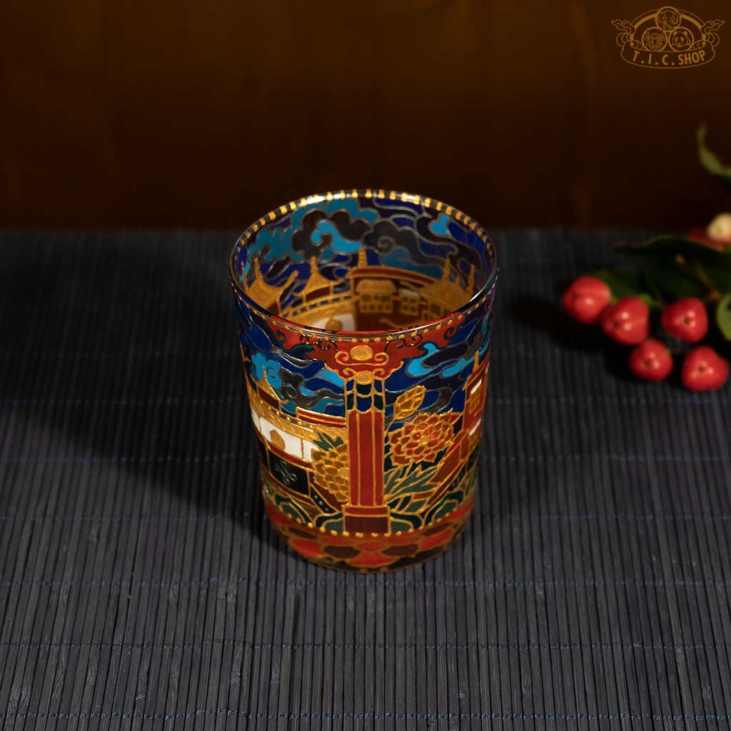 Hand Painted Temple Scenery Candle Holder