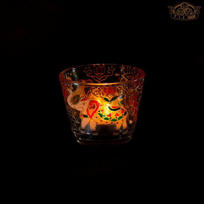 Hand Painted Tibetan Traditional Pattern Candle Holder