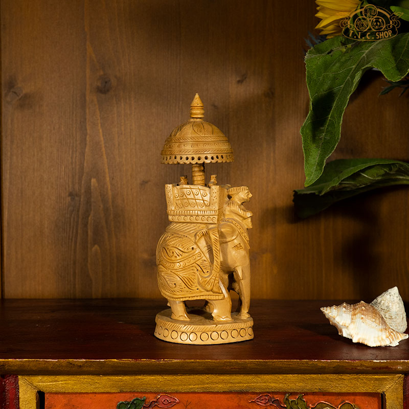 Himalayan Beautiful Hand-carved Wooden Elephant
