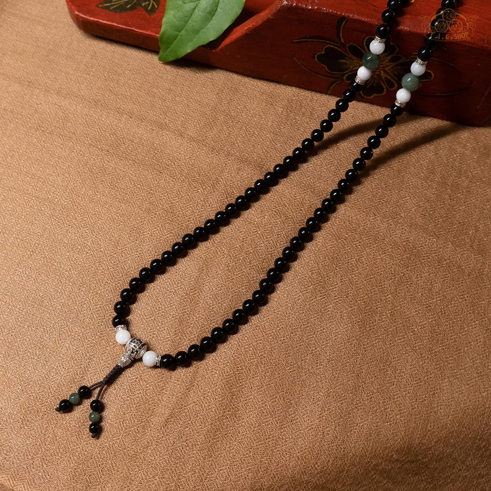 'Joyous Daybreak' Obsidian 8mm 108-Bead Traditional Prayer Mala